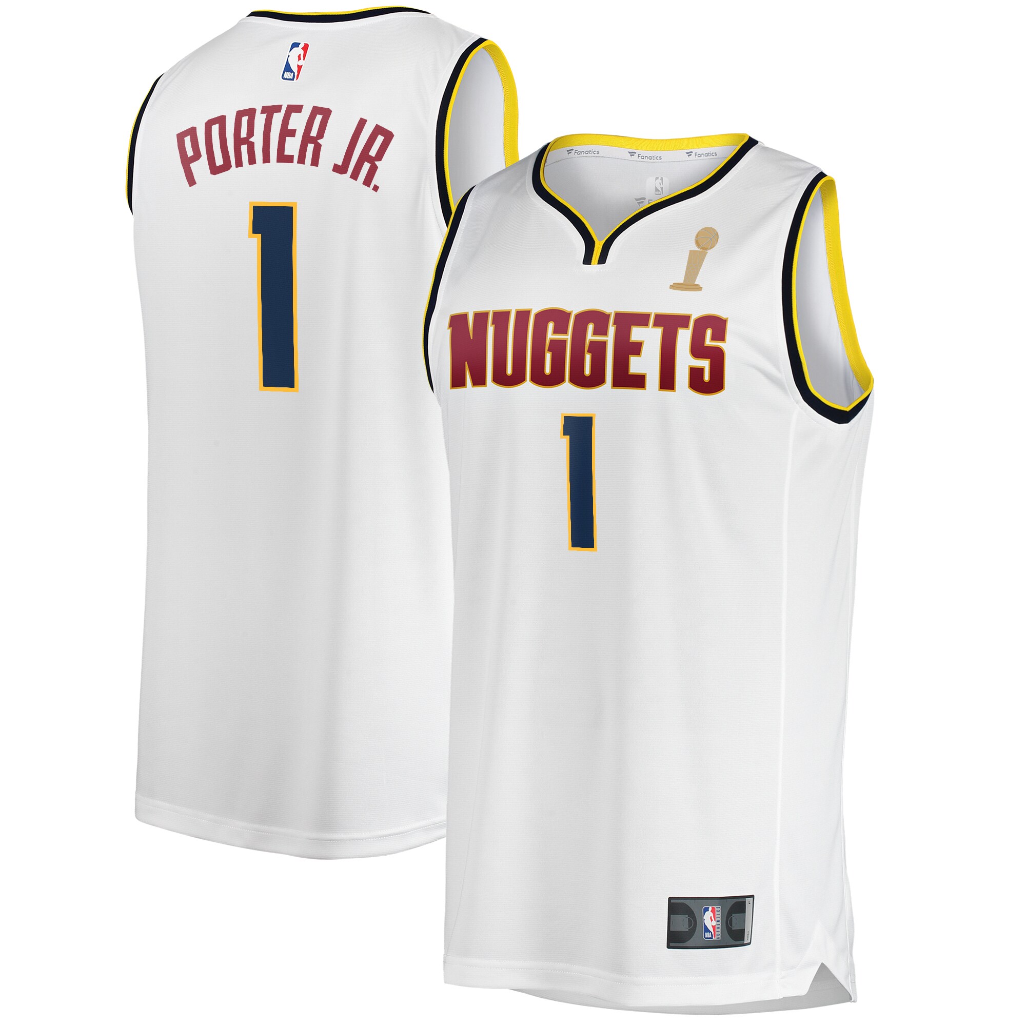 Michael Porter Jr. Denver Nuggets  Youth White 2023 NBA Finals Champions Fast Break Player Jersey - Association Edition