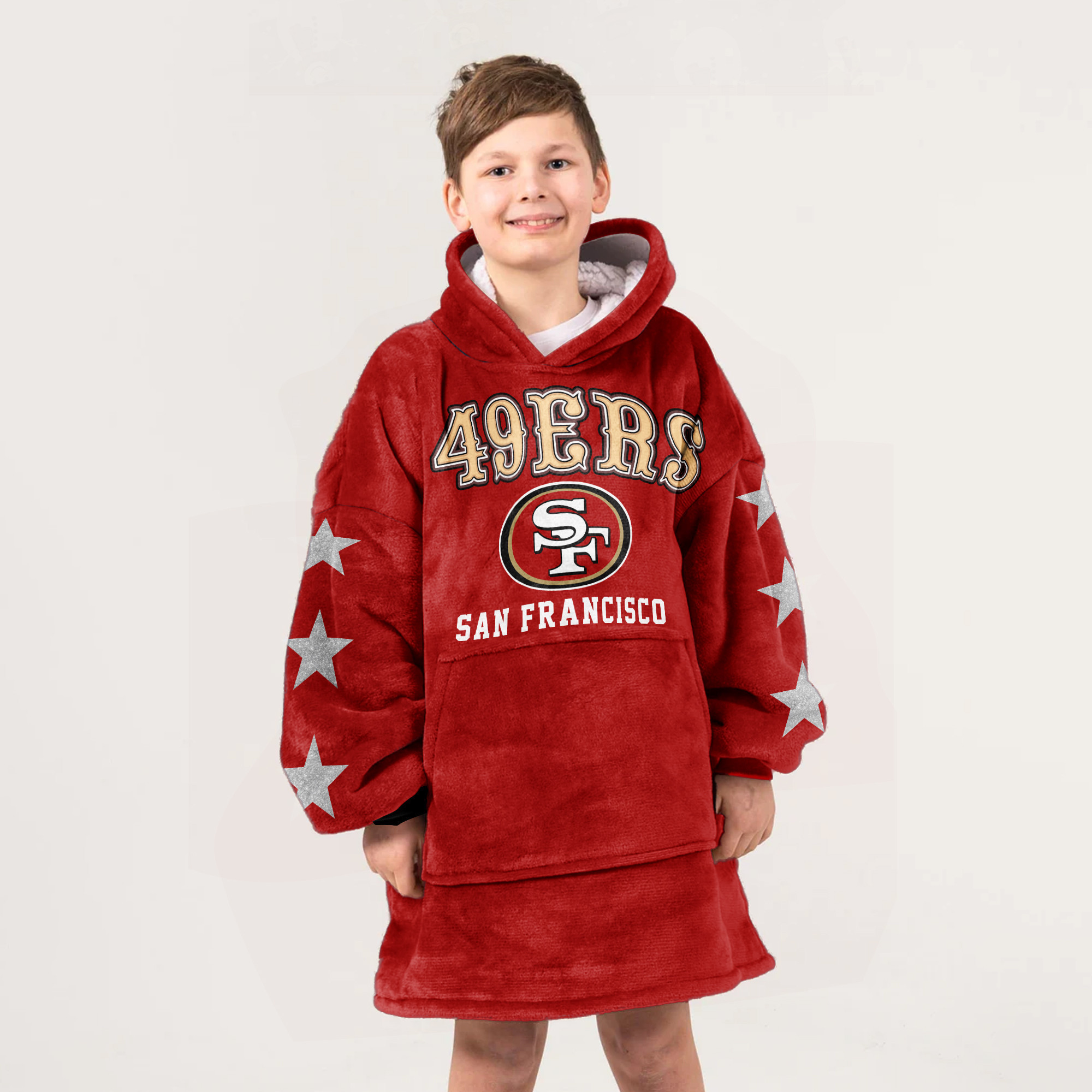 Adult San Francisco 49ers Football Unisex Blanket Hoodie