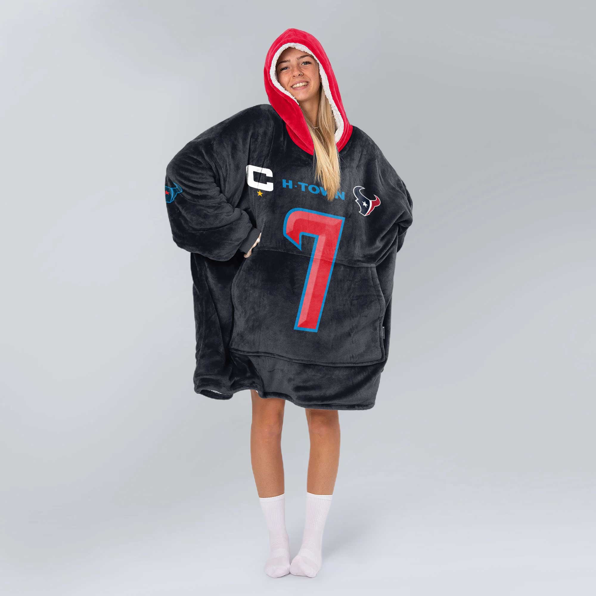 Adult Captain C.S 7 Houston Football Unisex Blanket Hoodie