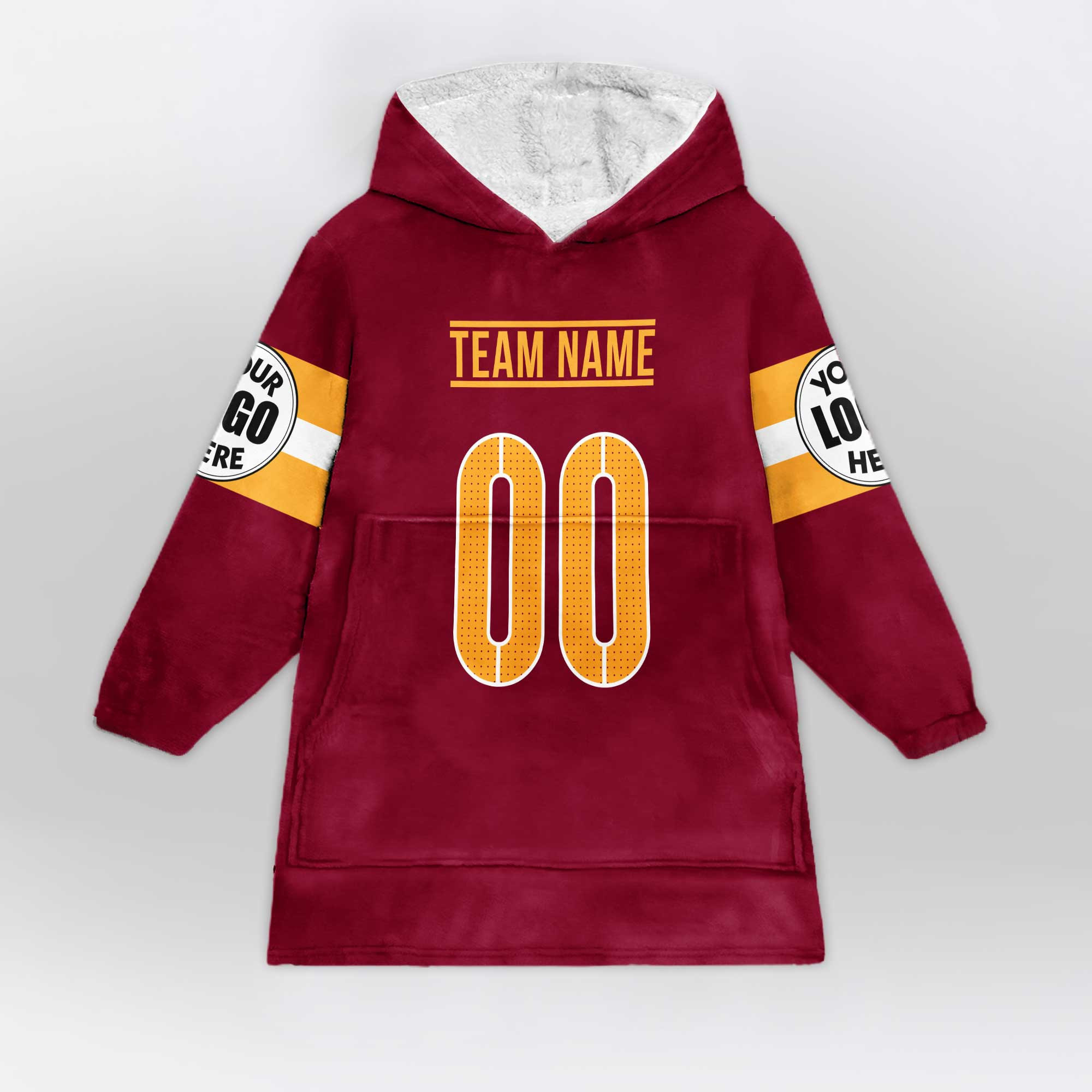 Adult Custom Blanket Hoodie Washington Inspired Color