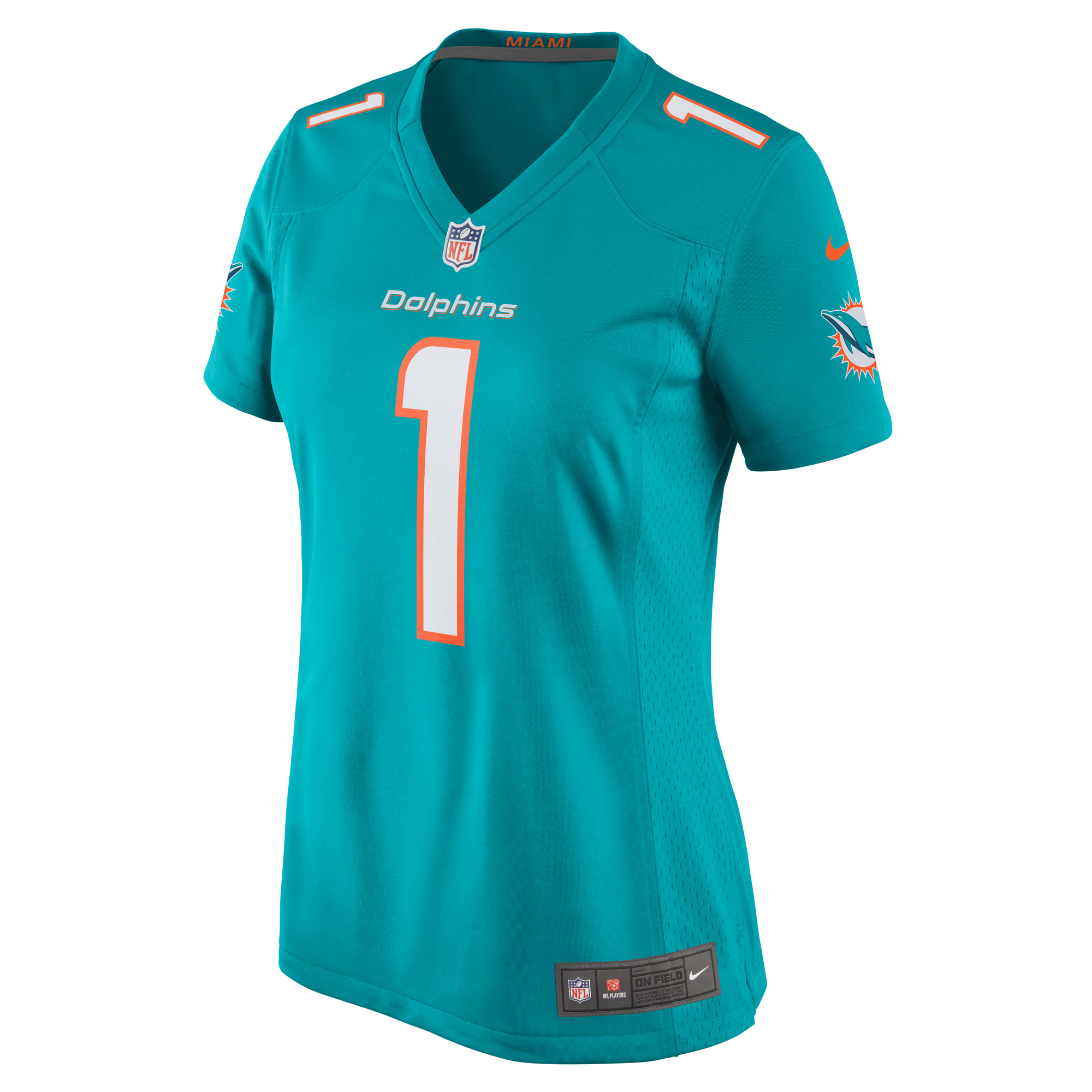 Number 1 Bride Miami Dolphins Women's Game Jersey - Aqua