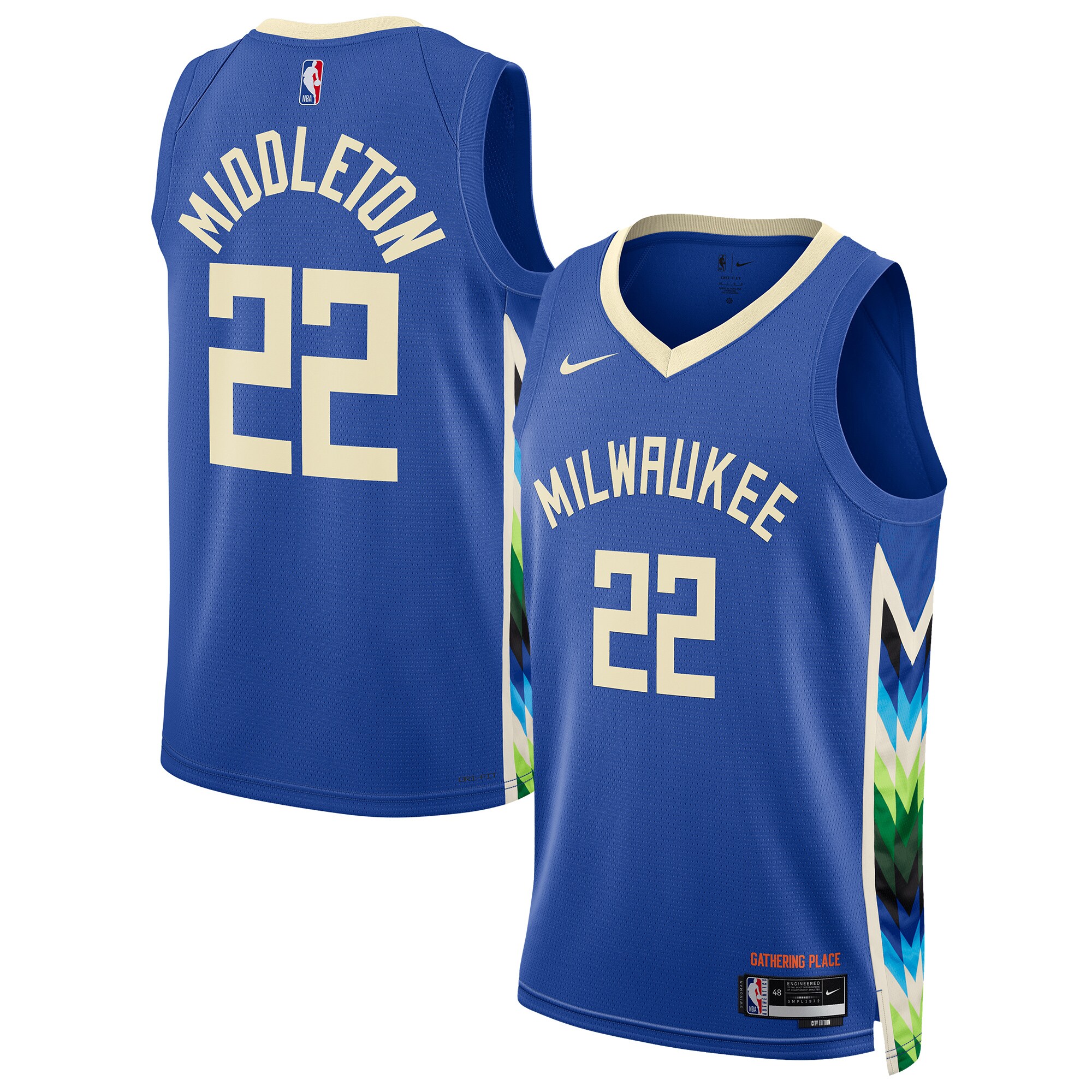 Khris Middleton Milwaukee Bucks Unisex 2022/23 Swingman Jersey - City Edition - Royal