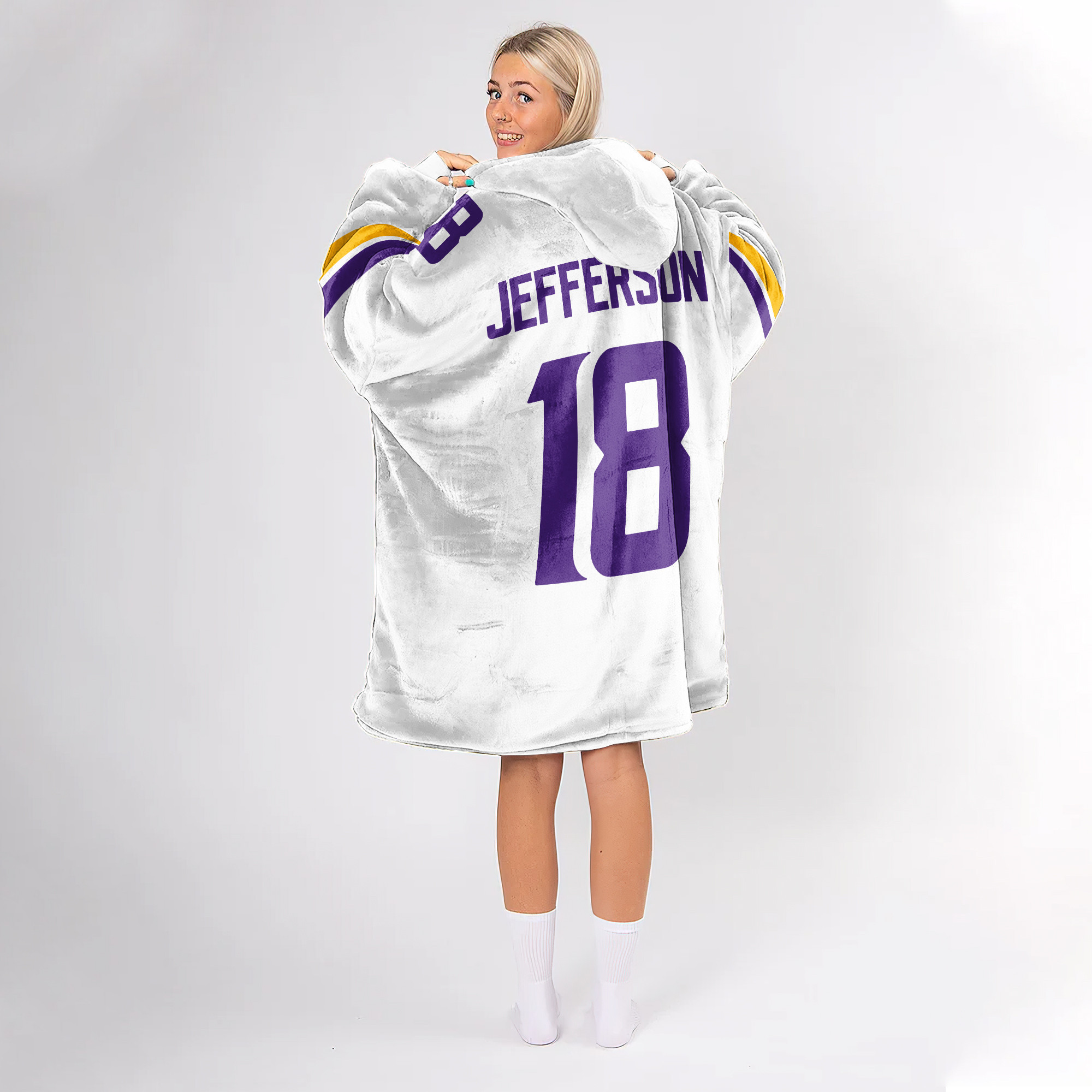 Adult 18 Minnesota Football Unisex Blanket Hoodie