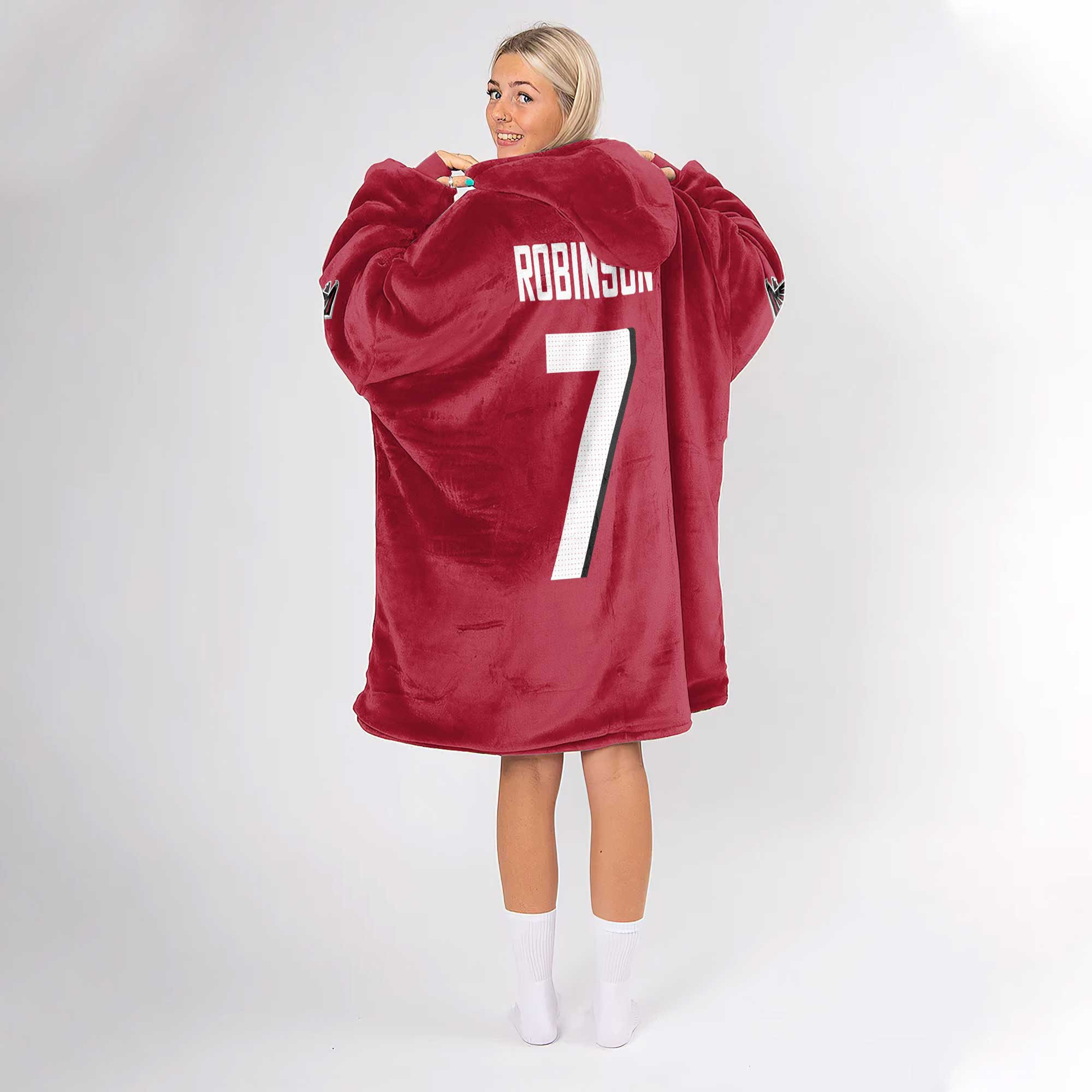 Adult 7 Atlanta Football Unisex Blanket Hoodie