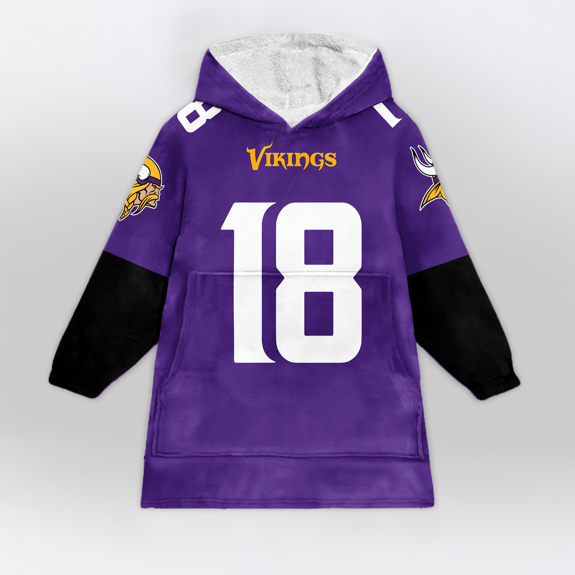 Adult JJ 18 Minnesota Football Unisex Blanket Hoodie