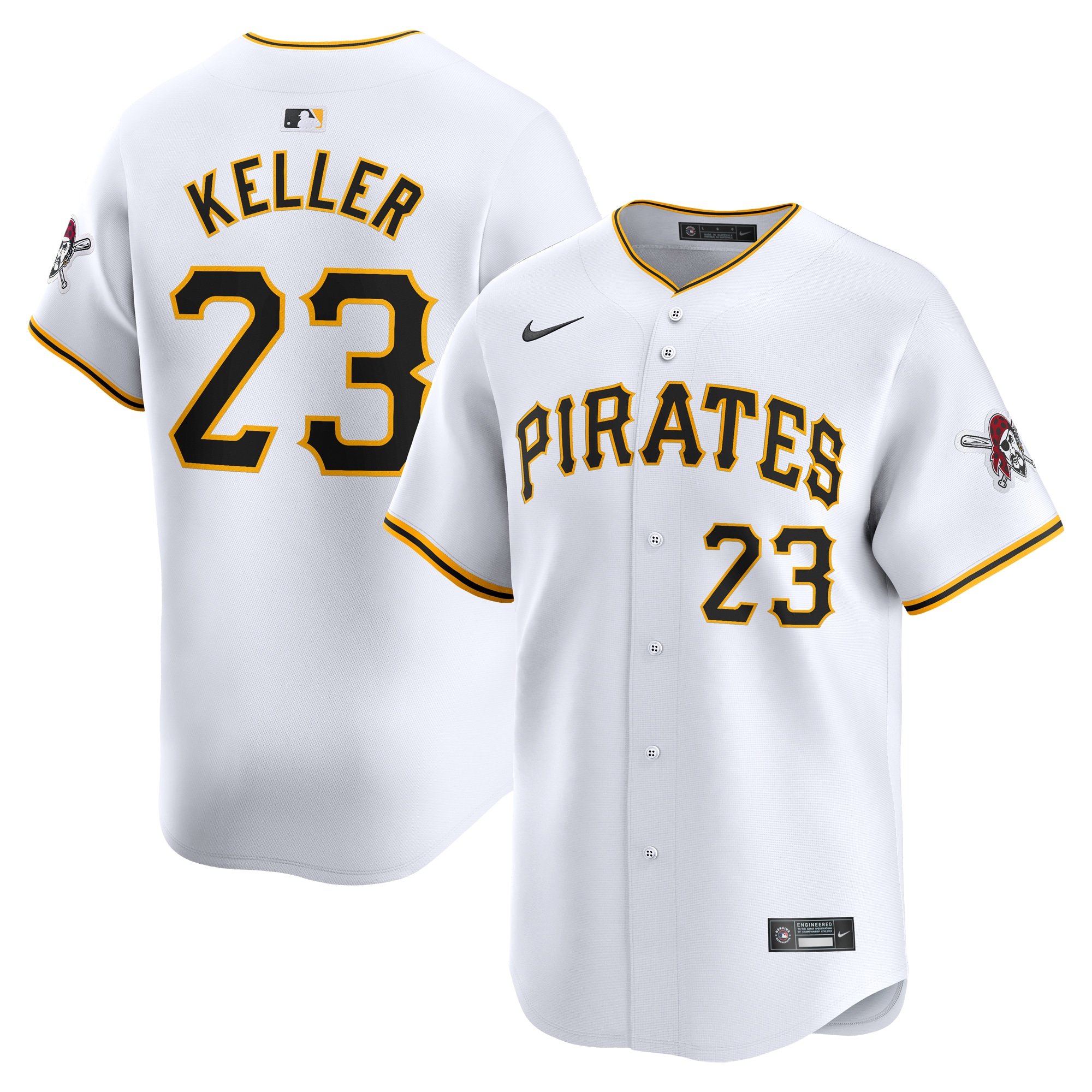 Men's Pittsburgh Pirates Mitch Keller  White Home Limited Player Jersey