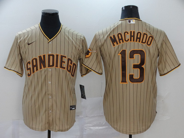 Men's San Diego Padres #13 Manny Machado Gray Stitched MLB Cool Base  Jersey