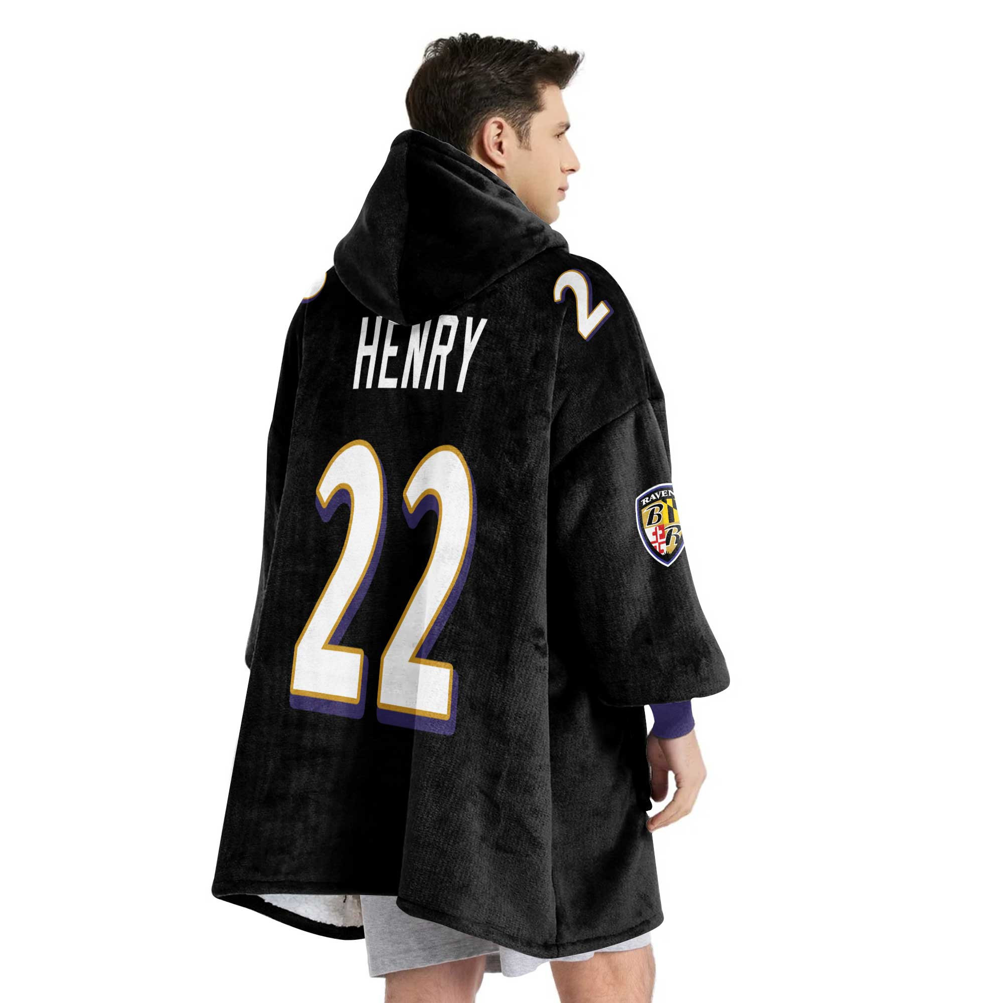 Adult 22 Baltimore Football Unisex Blanket Hoodie