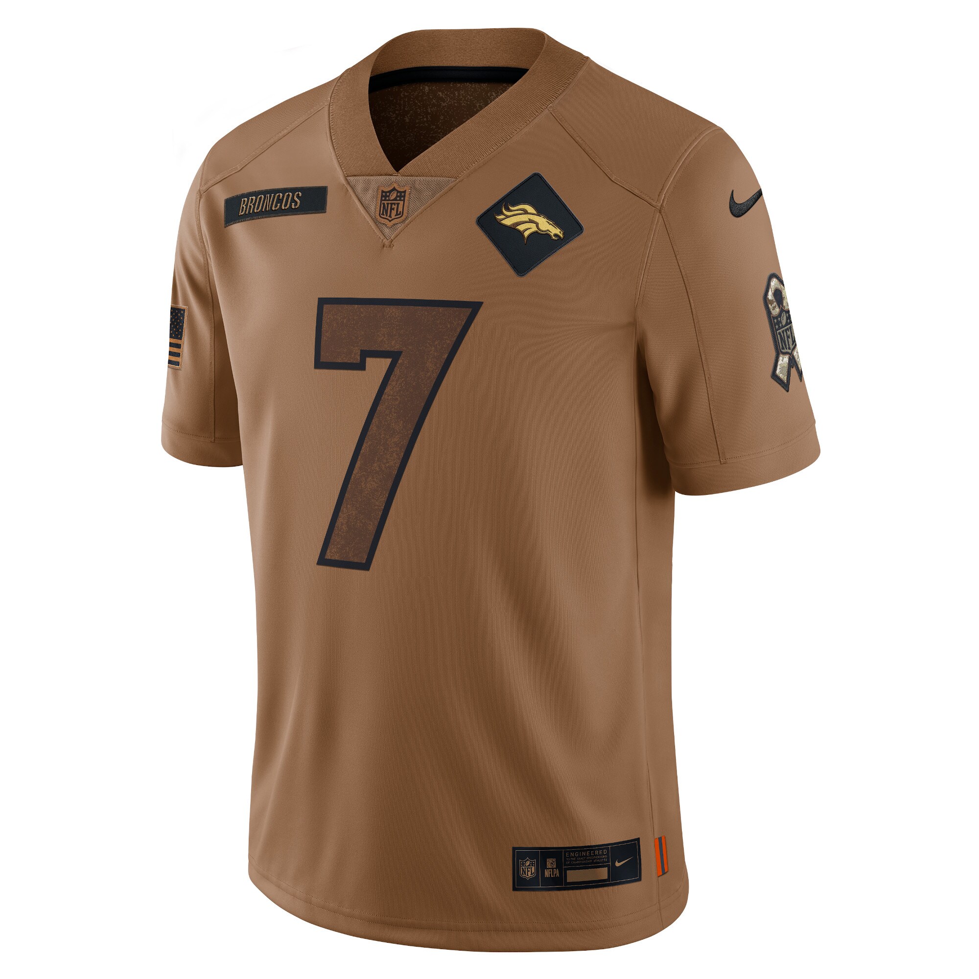 John Elway Denver Broncos  2023 Salute To Service Retired Player Limited Jersey - Brown