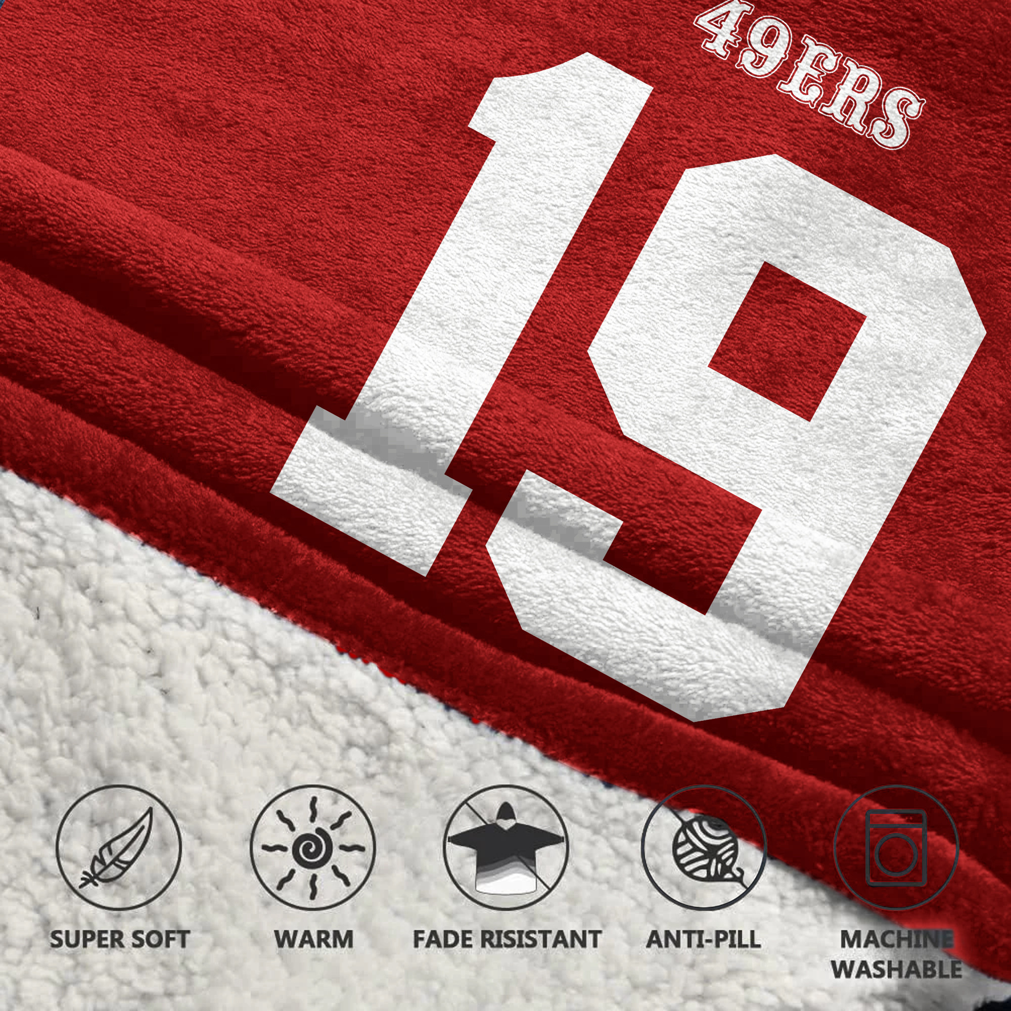Adult D.S 19 San Francisco 49ers Football Unisex Blanket Hoodie