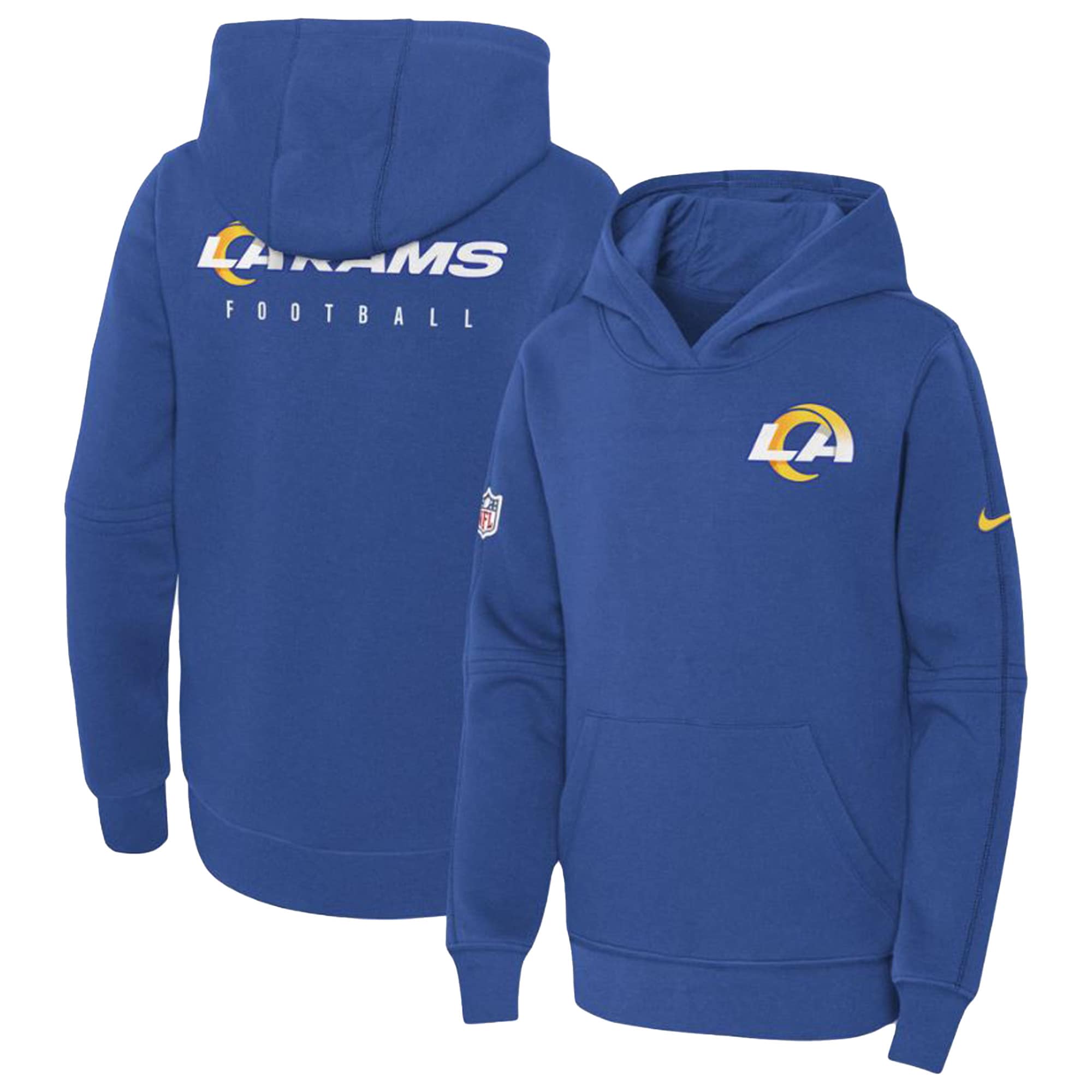 Los Angeles Rams  Youth 2023 Sideline Club Fleece Pullover Hoodie - Royal