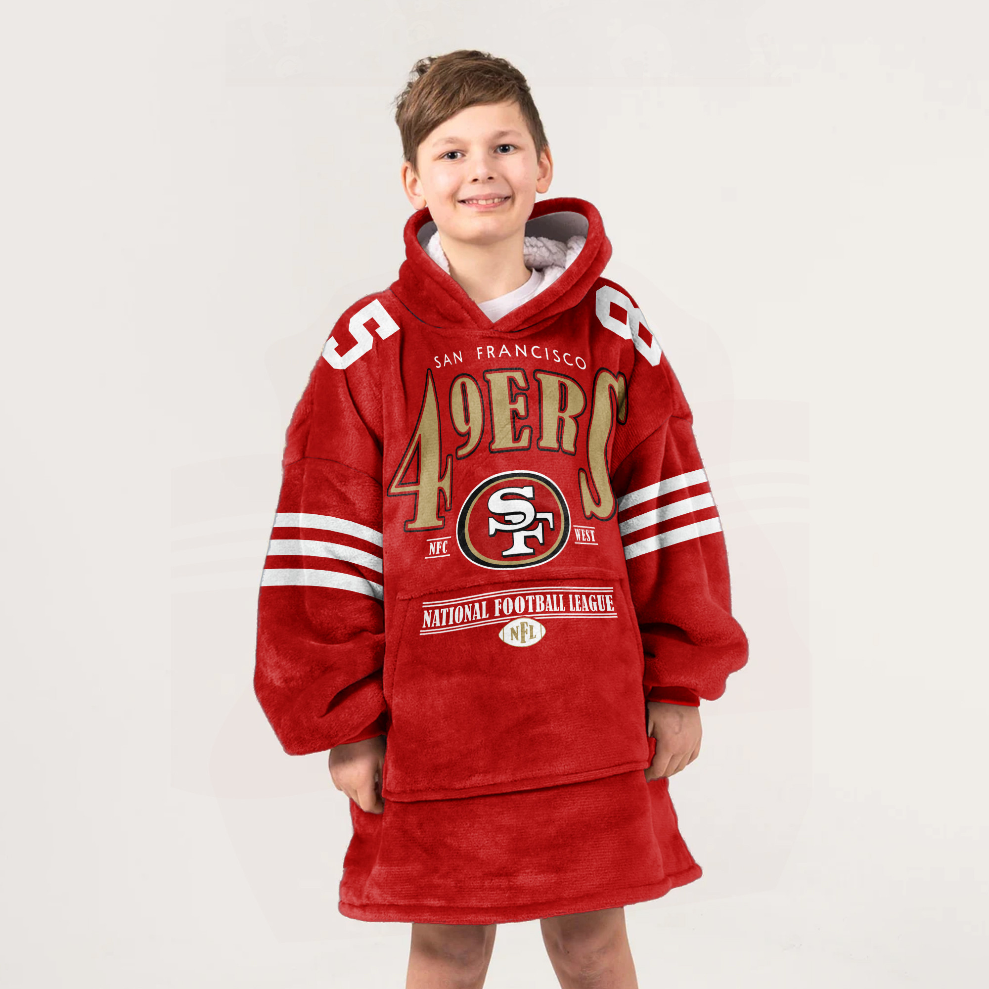 Adult San Francisco 49ers Football Unisex Blanket Hoodie