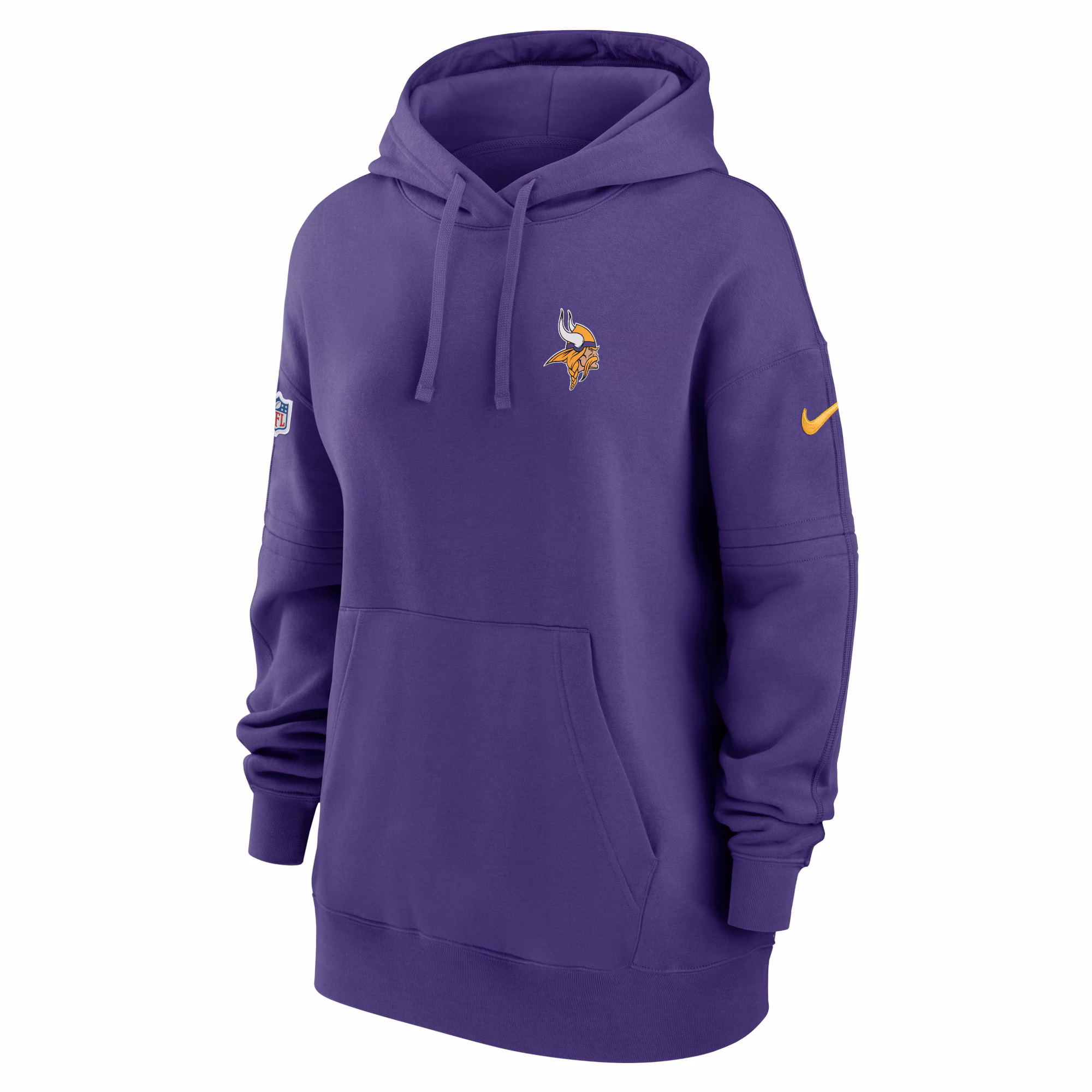 Minnesota Vikings Women's 2023 Sideline Club Fleece Pullover Hoodie - Purple