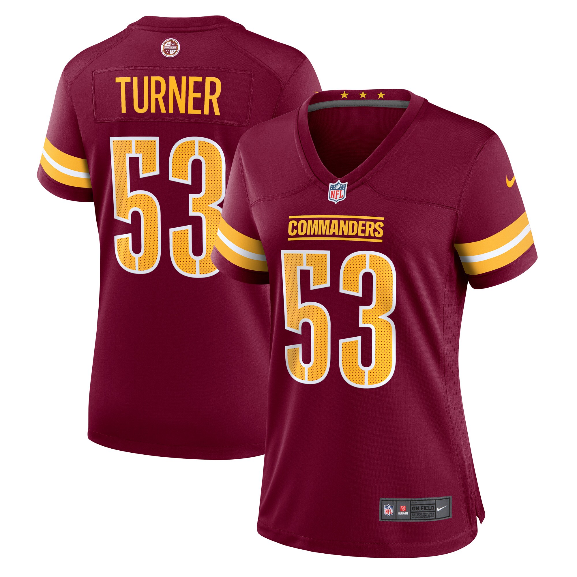 Trai Turner Washington Commanders  Women's Player Game Jersey - Burgundy
