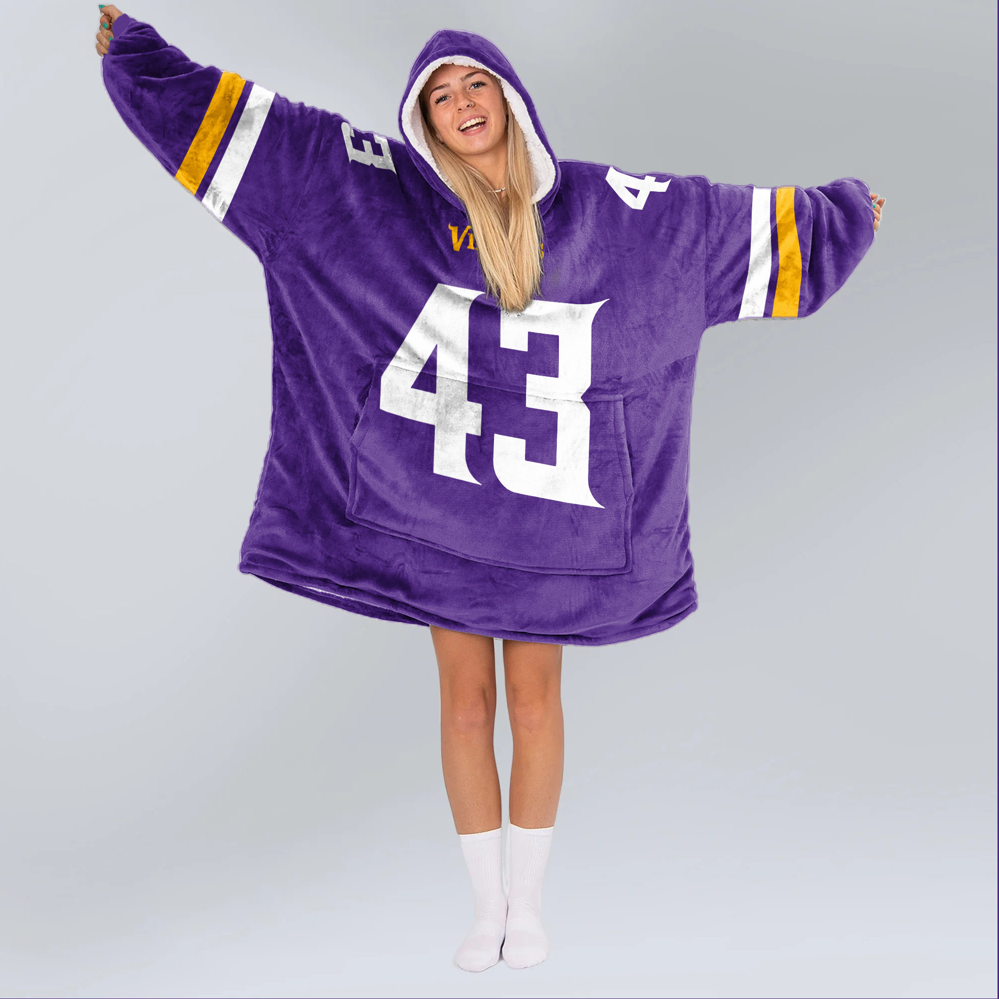Adult V.G 43 Minnesota Football Unisex Blanket Hoodie