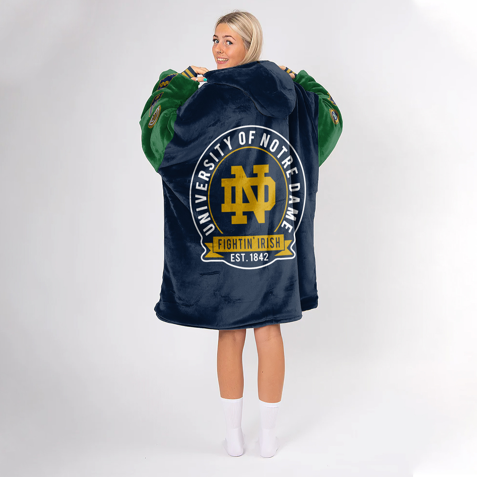 Adult Notre Dame Football Unisex Blanket Hoodie