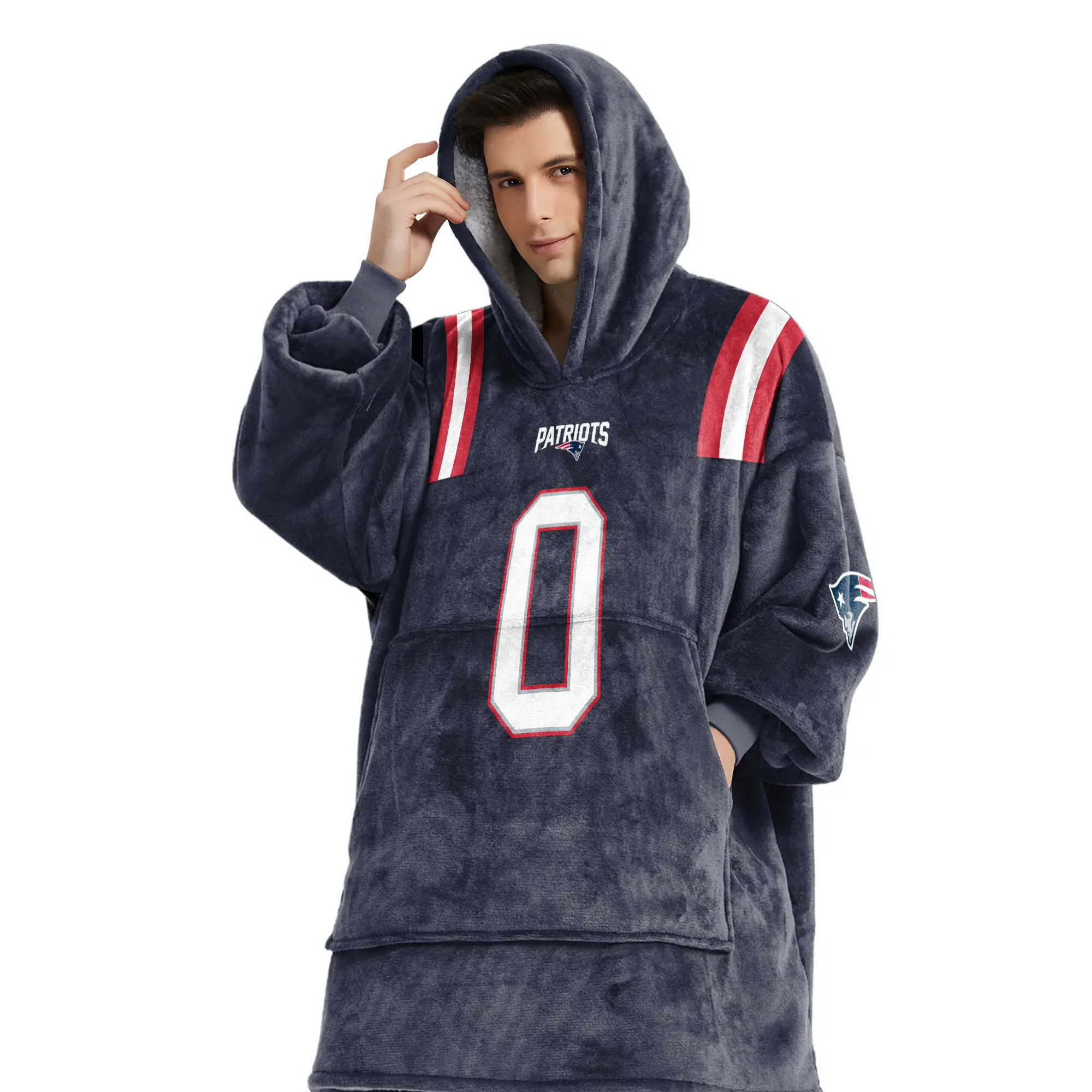 Adult CG 0 New England Football Unisex Blanket Hoodie