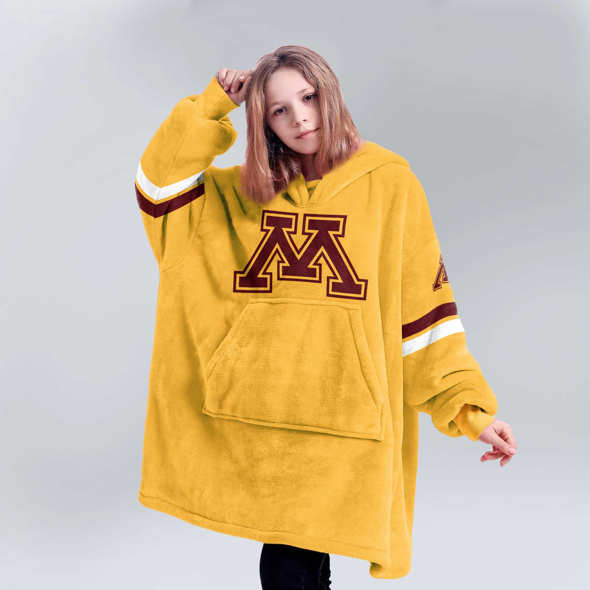 Kid 1 Minnesota Football Unisex Blanket Hoodie
