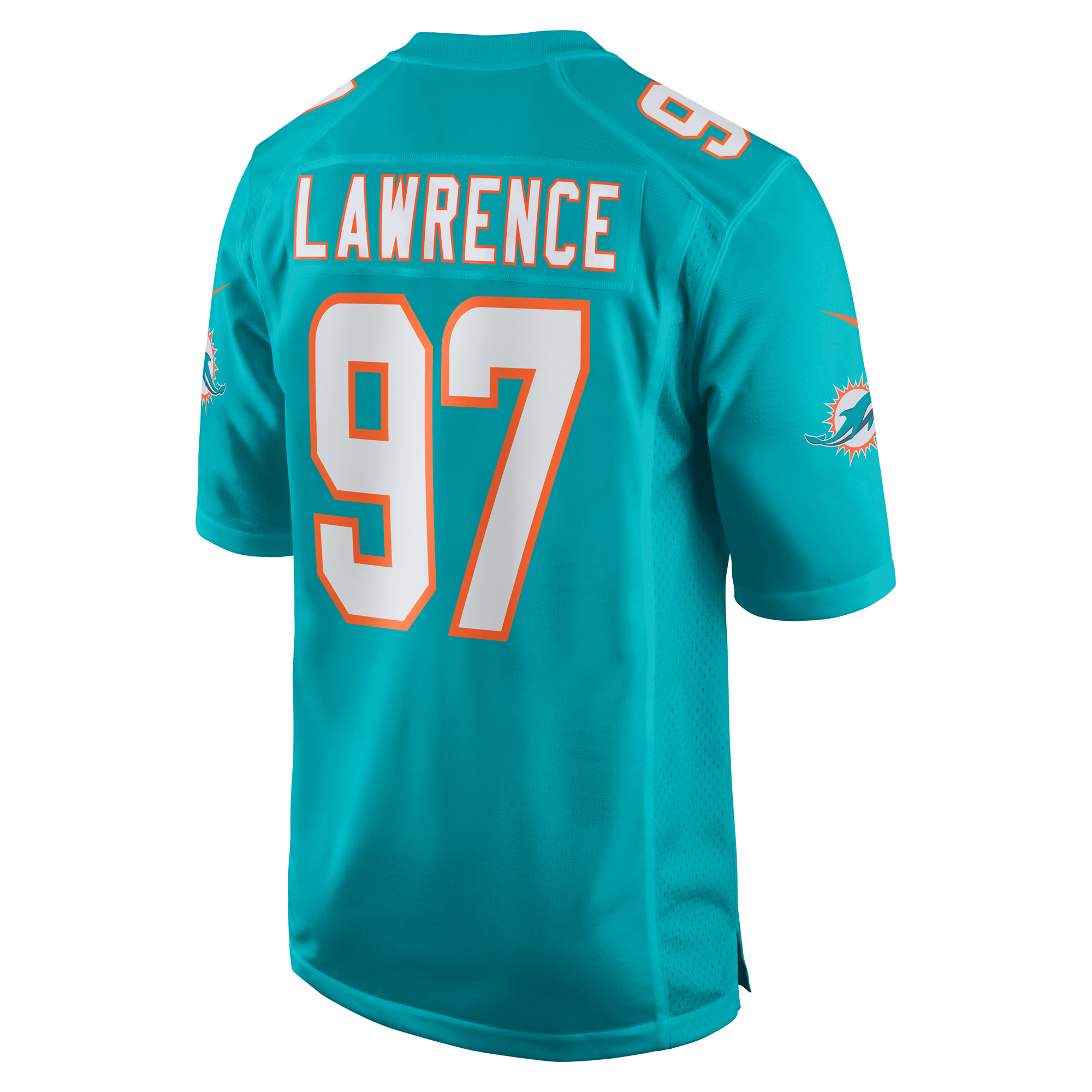 Rashard Lawrence Miami Dolphins Team Game Jersey -  Aqua