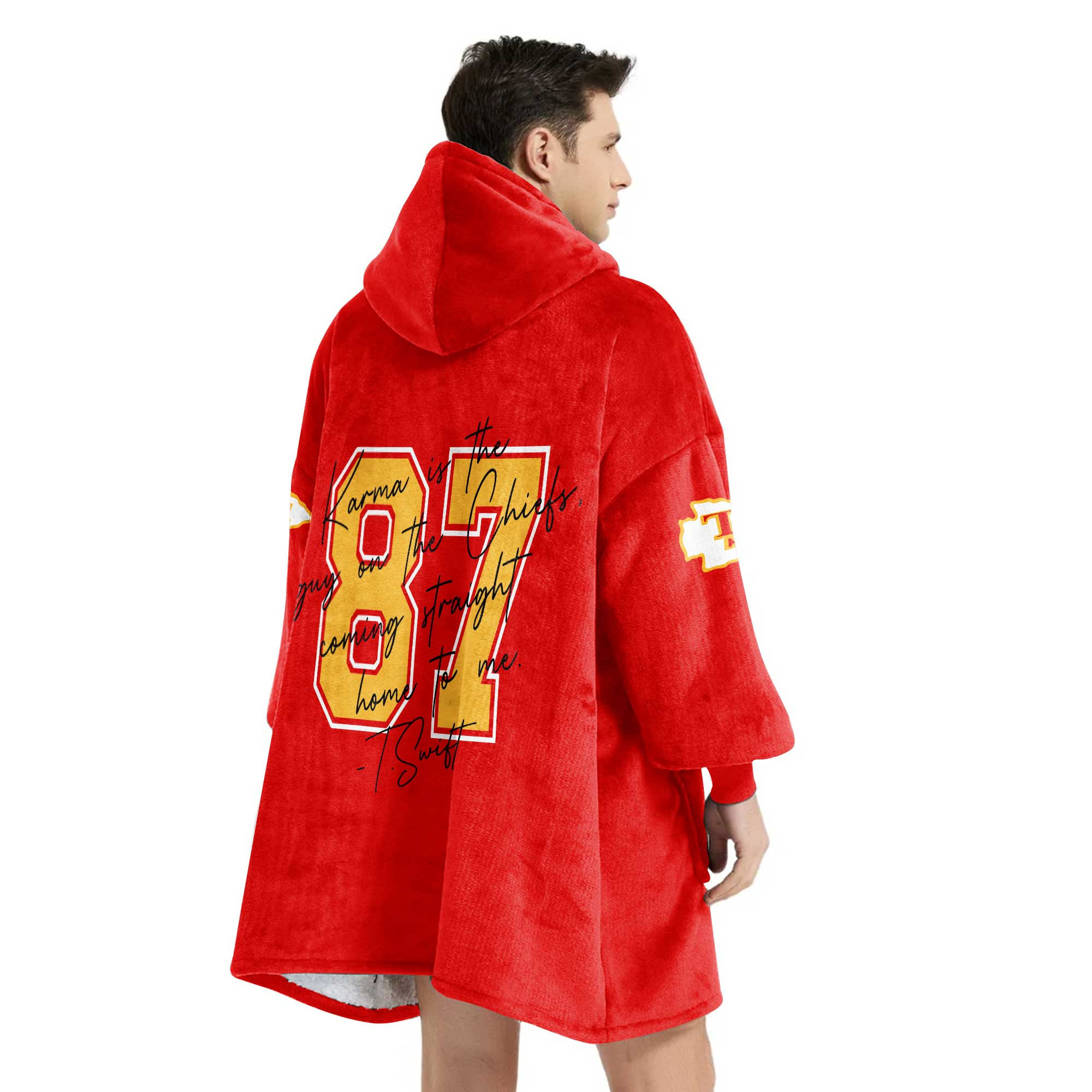 Adult Swiftie 87 Kansas City Football Unisex Blanket Hoodie