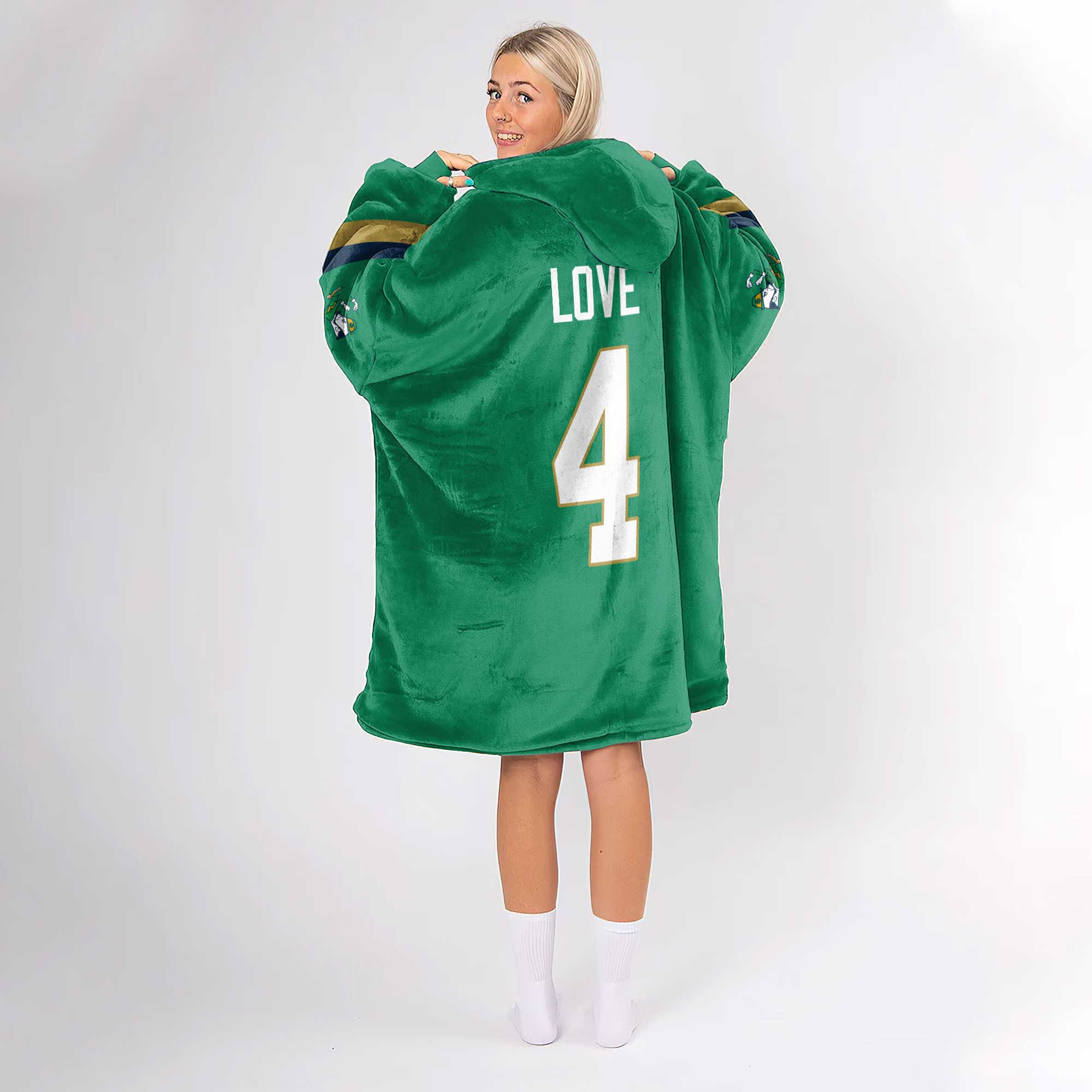 Adult 4 Notre Dame Football Unisex Blanket Hoodie