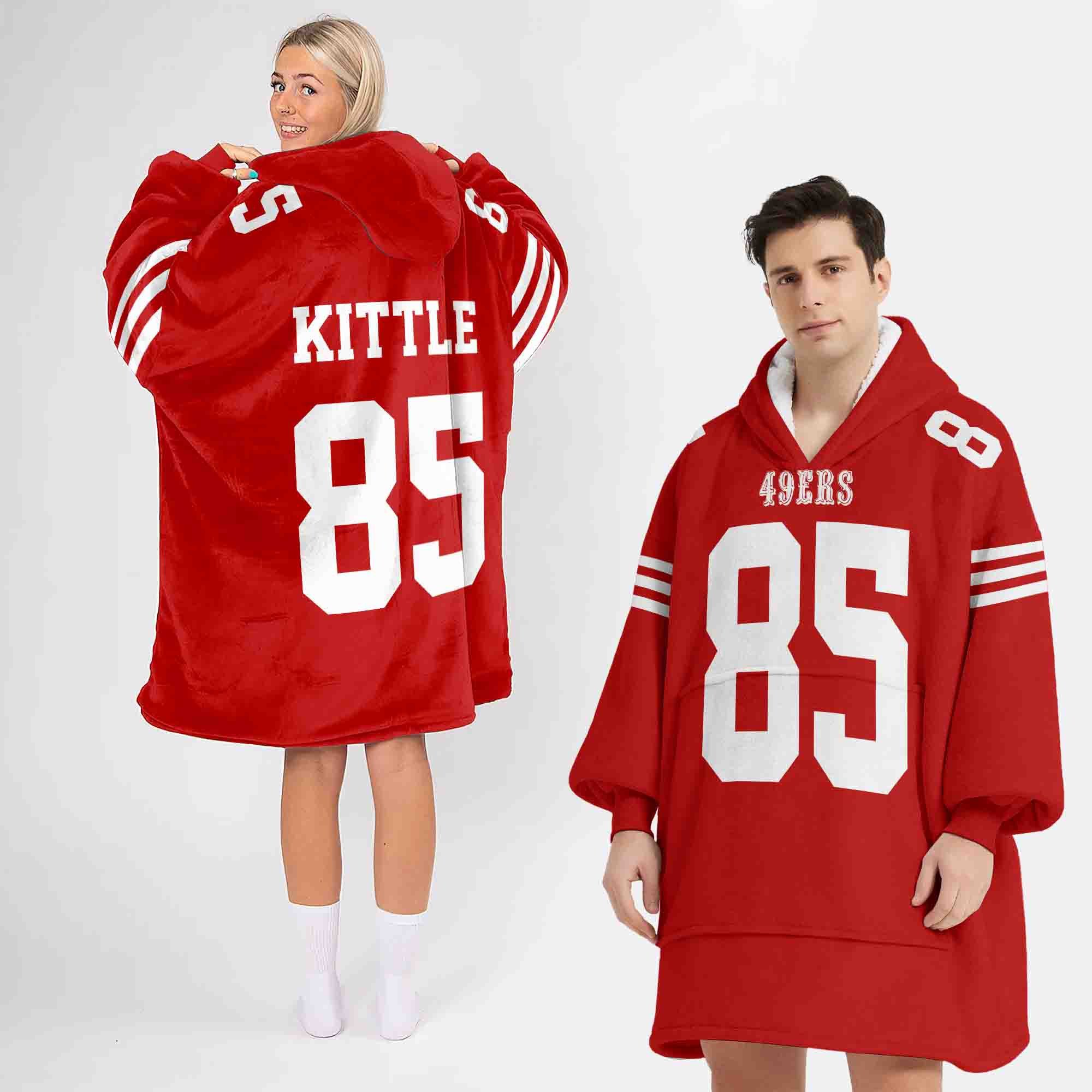 Adult G.K 85 San Francisco 49ers Football Unisex Blanket Hoodie