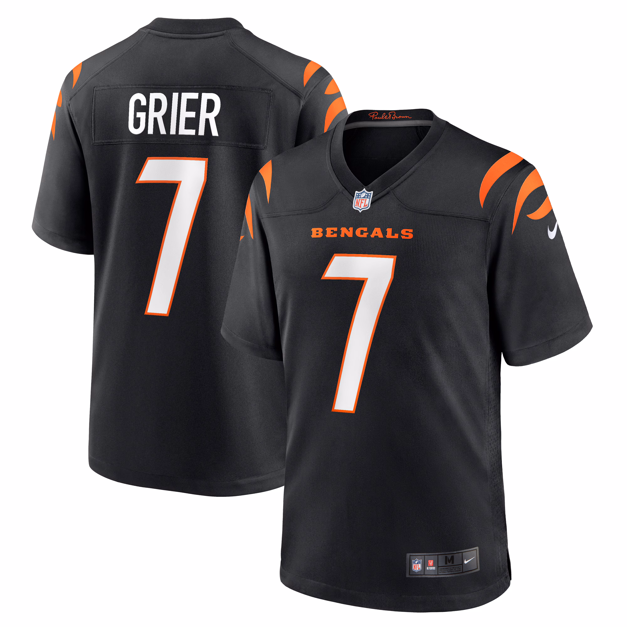 Will Grier Cincinnati Bengals Team Game Jersey -  Black