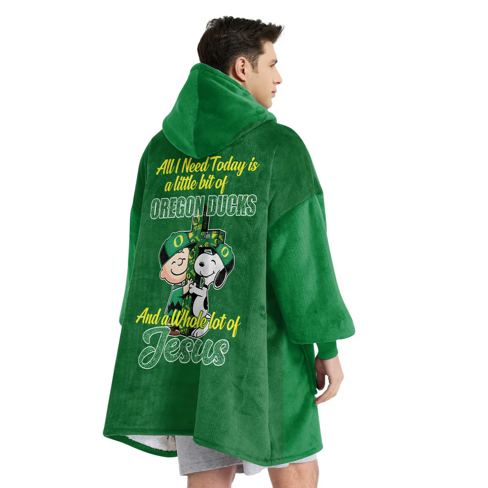 Adult Oregon Football Unisex Blanket Hoodie