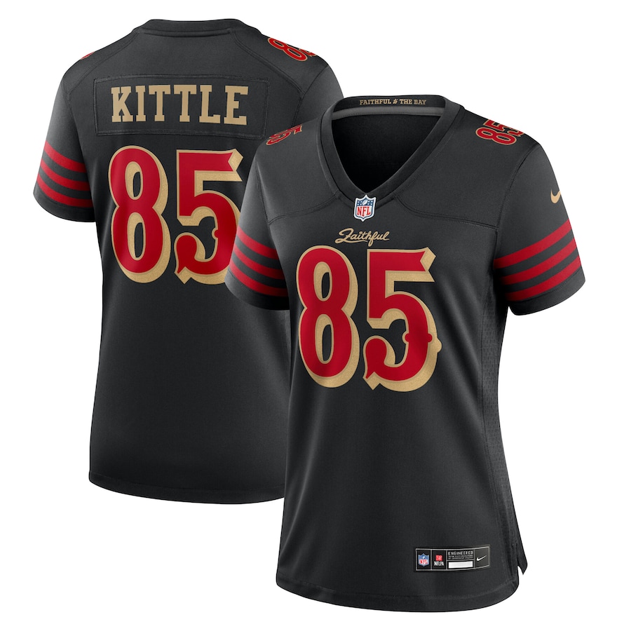 George Kittle #85 San Francisco 49ers Women's 2025 Rivalries Collection Game Jersey - Black