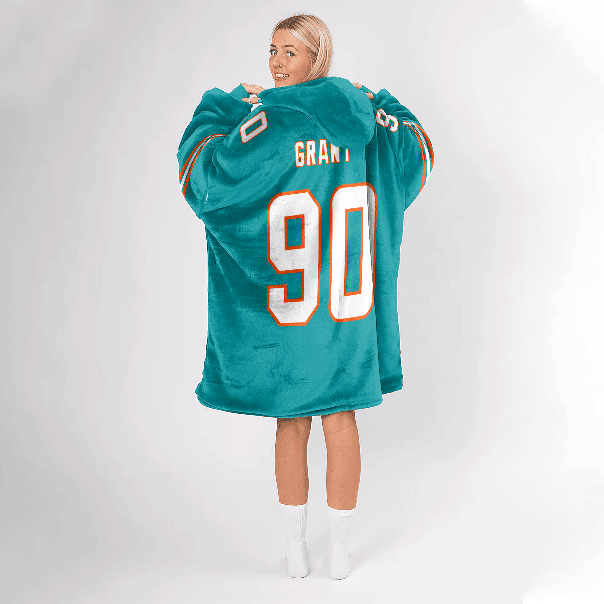 Adult 90 Miami Football Unisex Blanket Hoodie