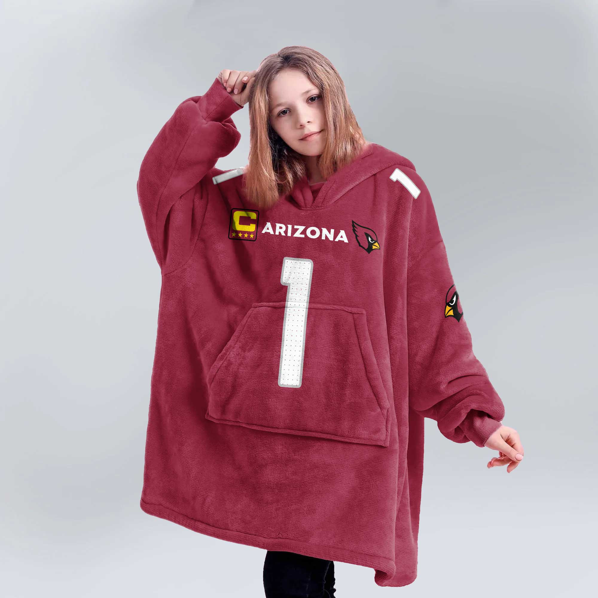 Kid 1 Arizona Football Unisex Blanket Hoodie