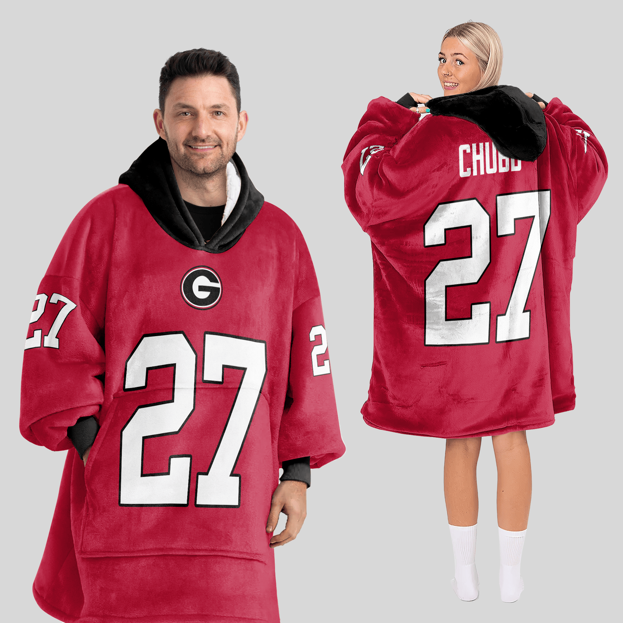 Adult N.C 27 Georgia Football Unisex Blanket Hoodie