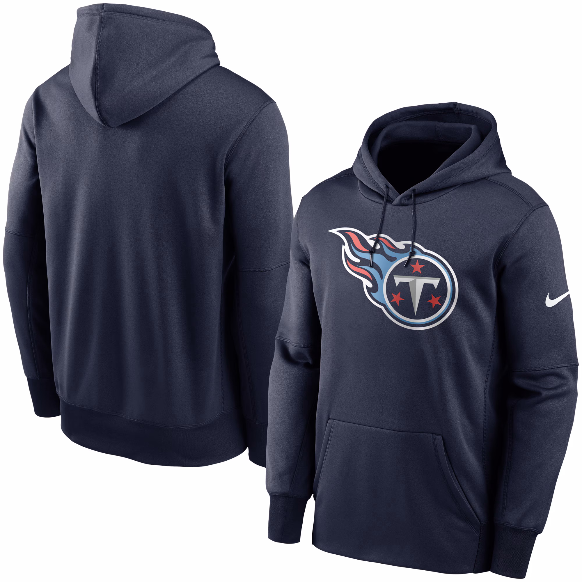 Tennessee Titans Fan Gear Primary Logo Therma Performance Pullover Hoodie - Navy