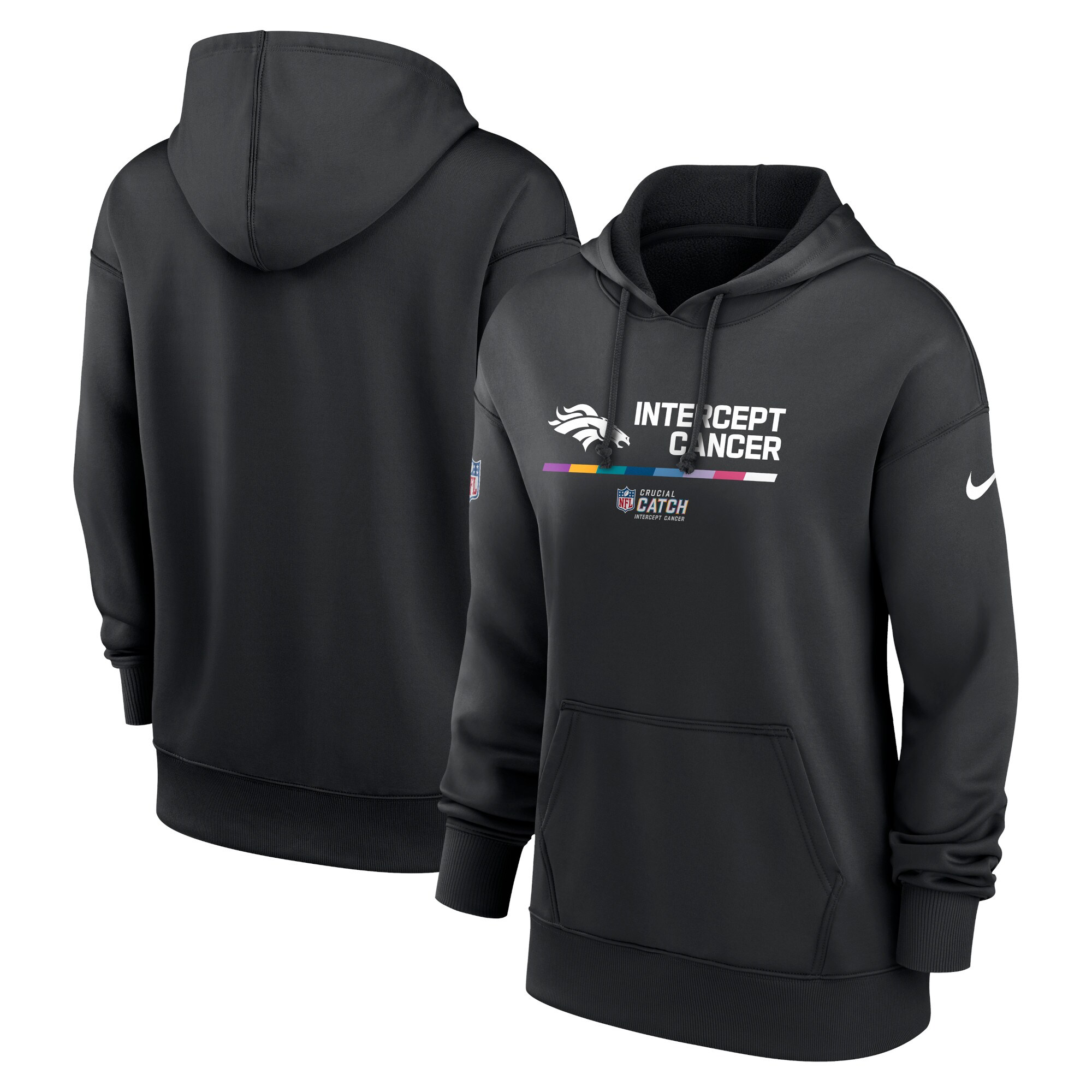 Denver Broncos Women's 2022 NFL Crucial Catch Therma Performance Pullover Hoodie - Black