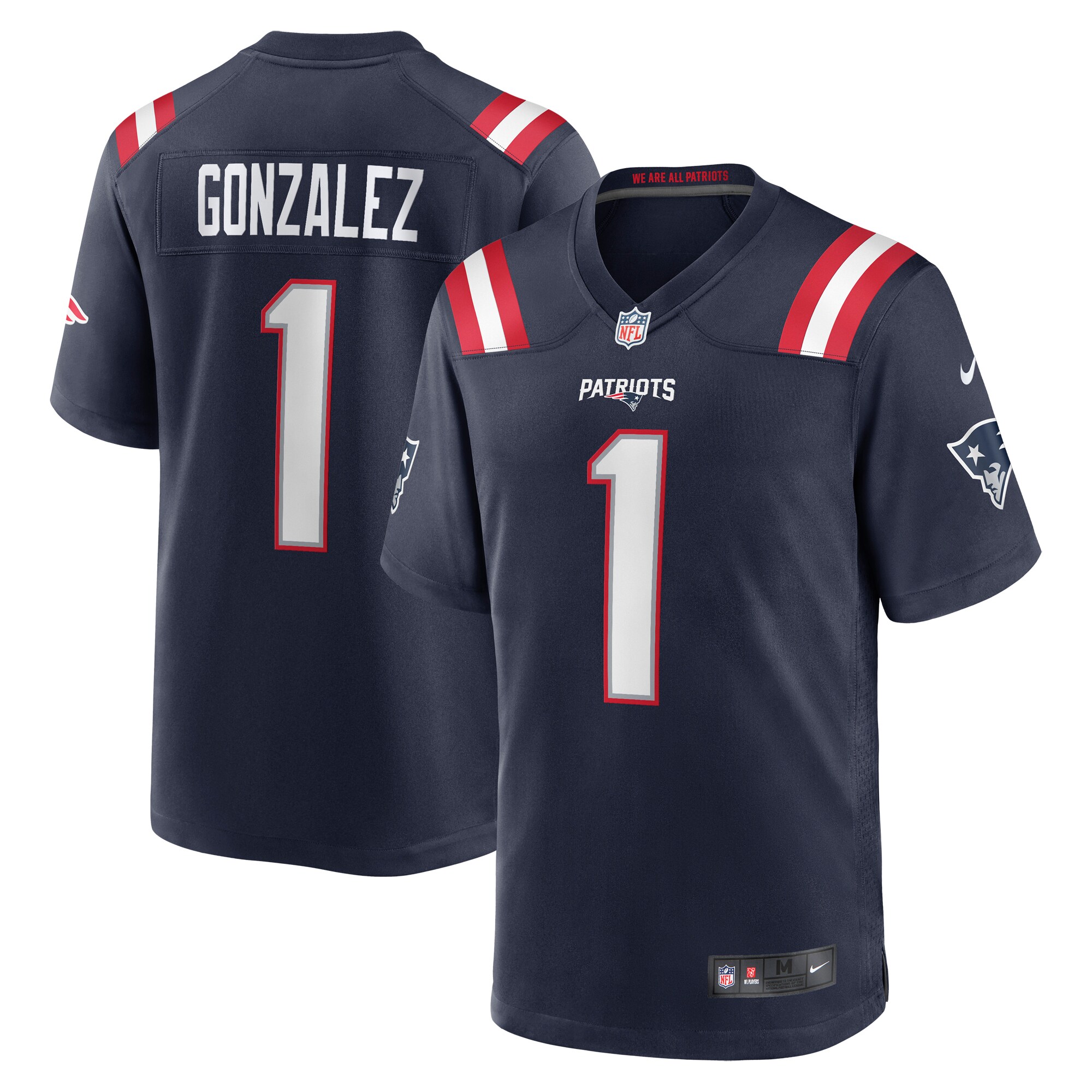 Christian Gonzalez New England Patriots  Youth 2023 NFL Draft First Round Pick Game Jersey - Navy