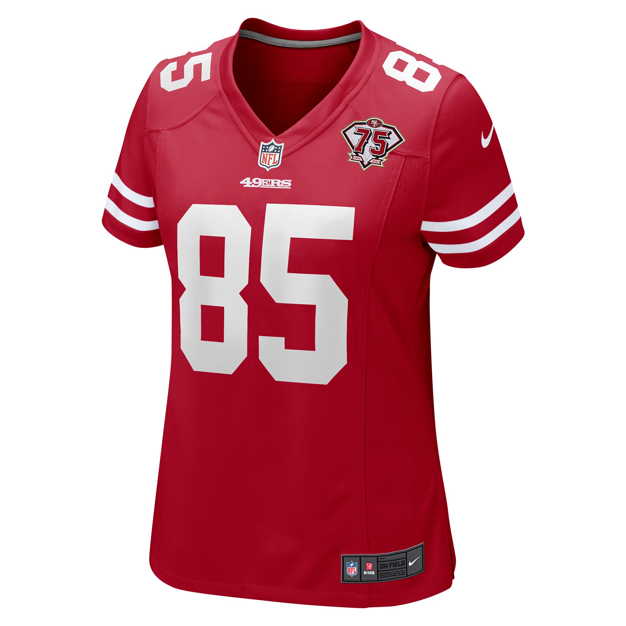 George Kittle San Francisco 49ers  Women's 75th Anniversary Game Player Jersey - Scarlet