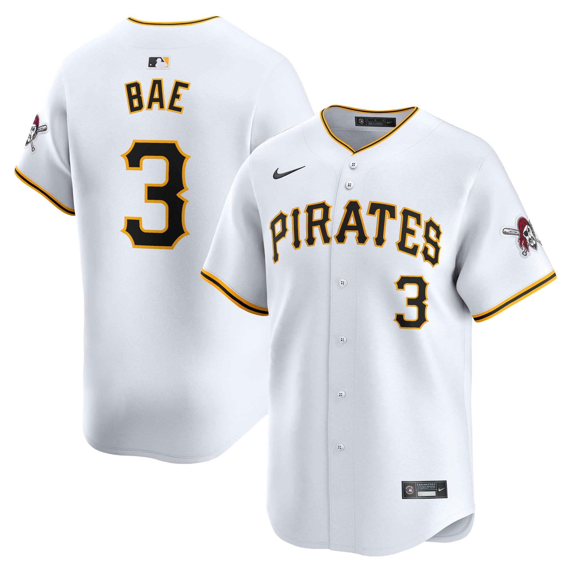 Men's Pittsburgh Pirates Ji-Hwan Bae  White Home Limited Player Jersey