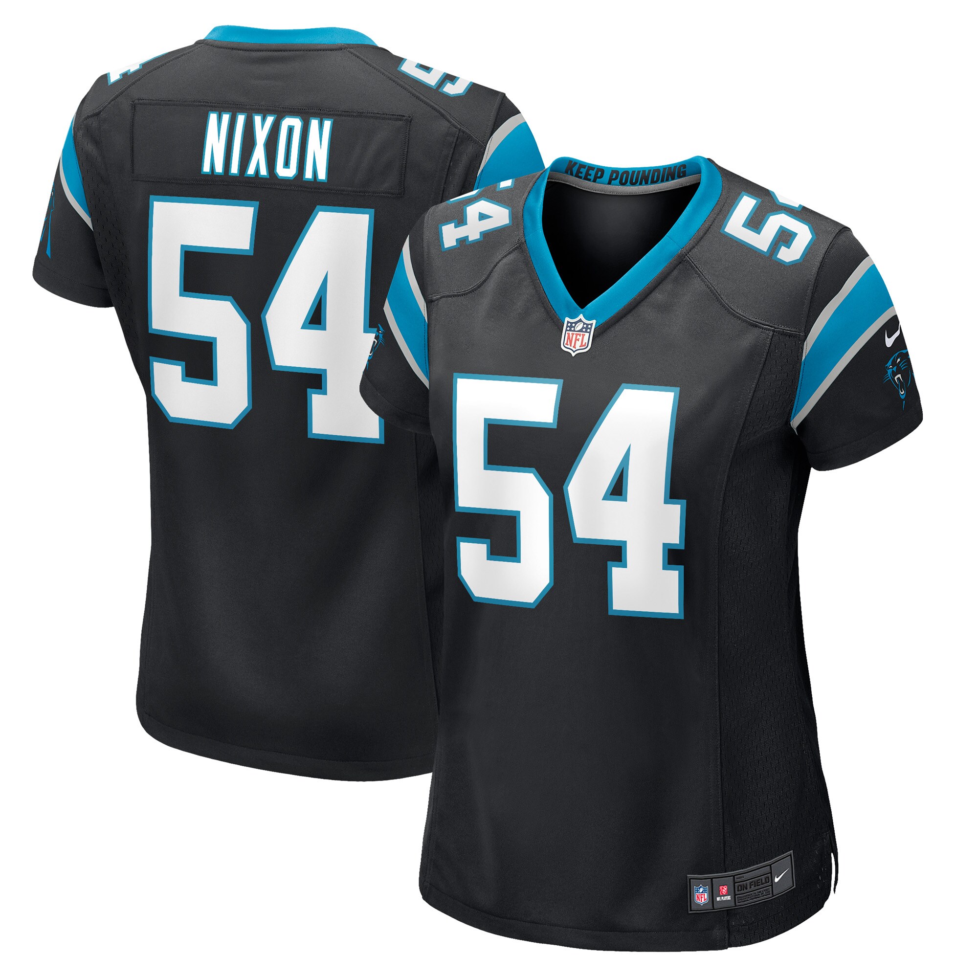 Daviyon Nixon Carolina Panthers  Women's Game Player Jersey - Black