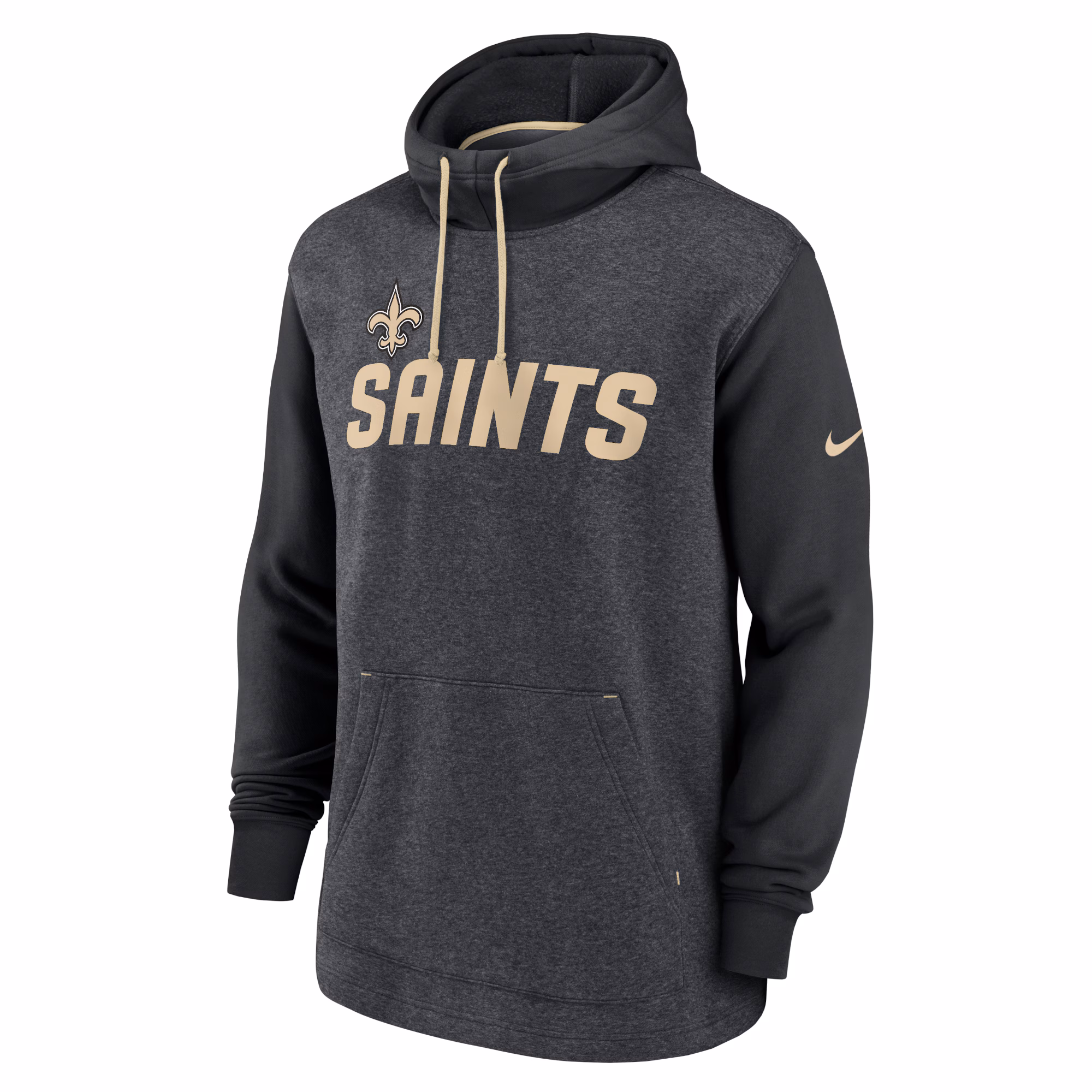 New Orleans Saints Surrey Legacy Pullover Hoodie - Heathered Charcoal/Black