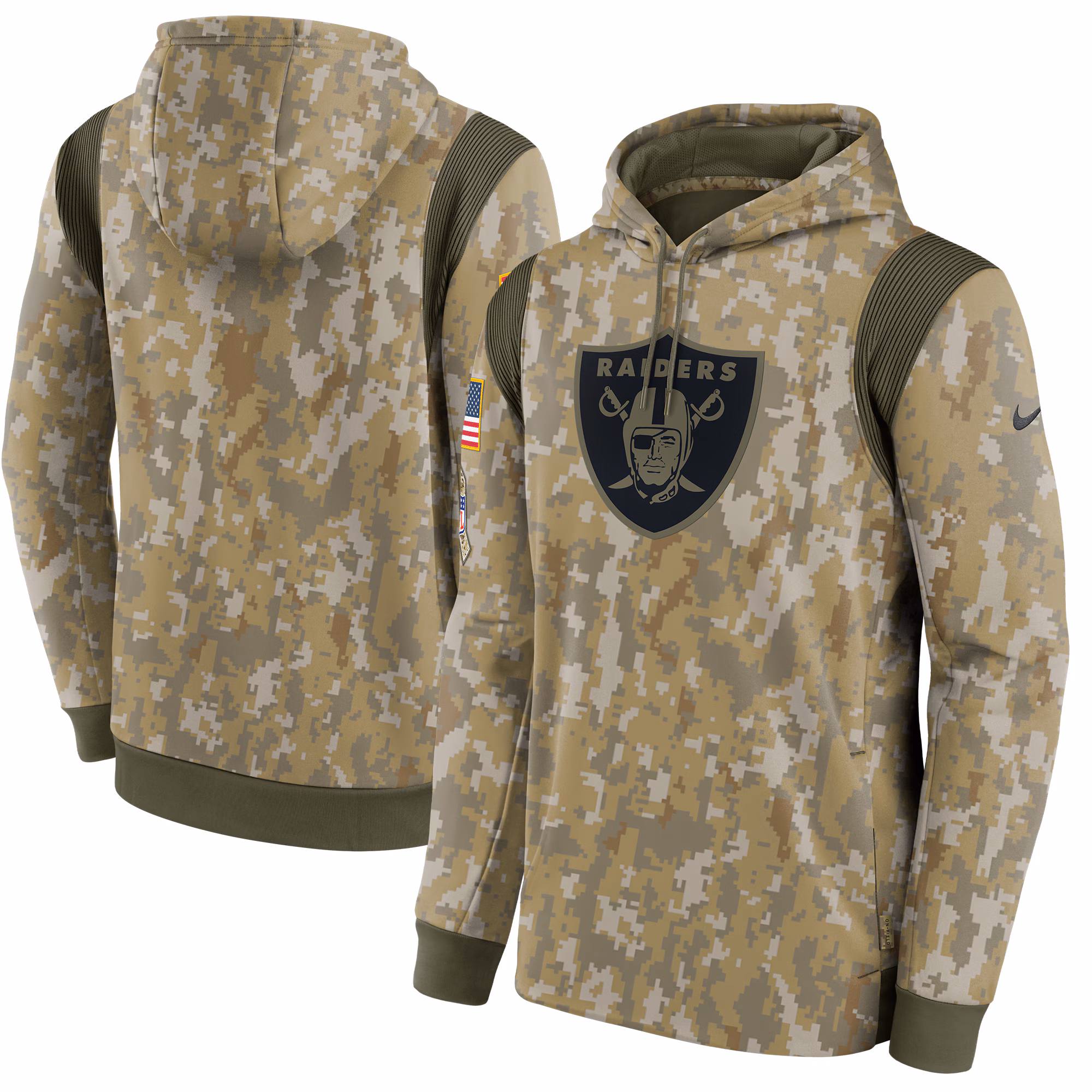 Las Vegas Raiders Salute To Service Therma Performance Pullover Hoodie - Camo