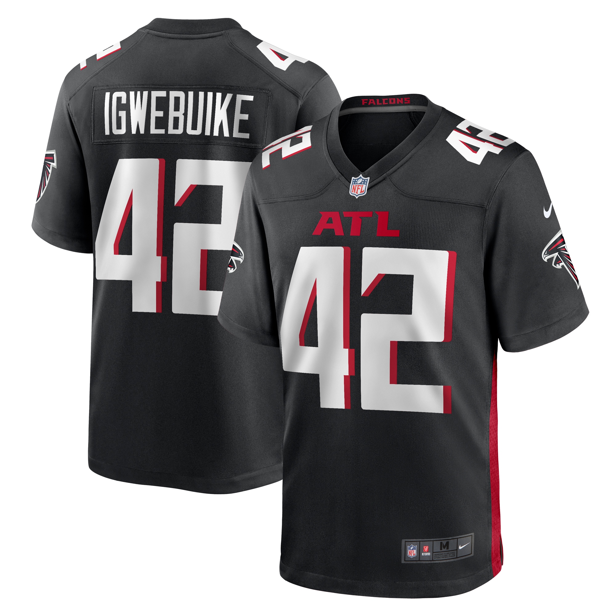 Godwin Igwebuike Atlanta Falcons  Game Jersey -  Black