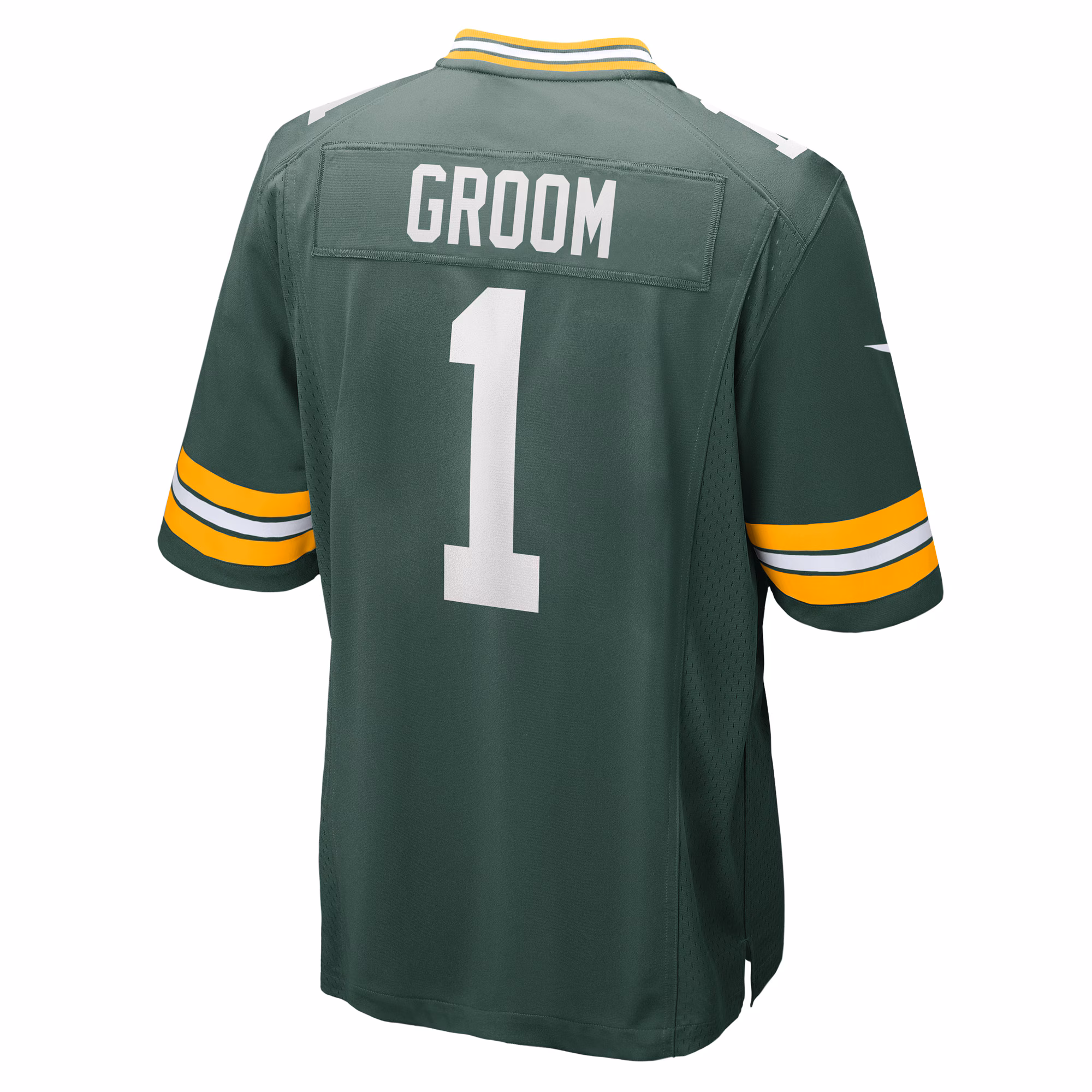 Number 1 Groom Green Bay Packers Game Jersey - Green