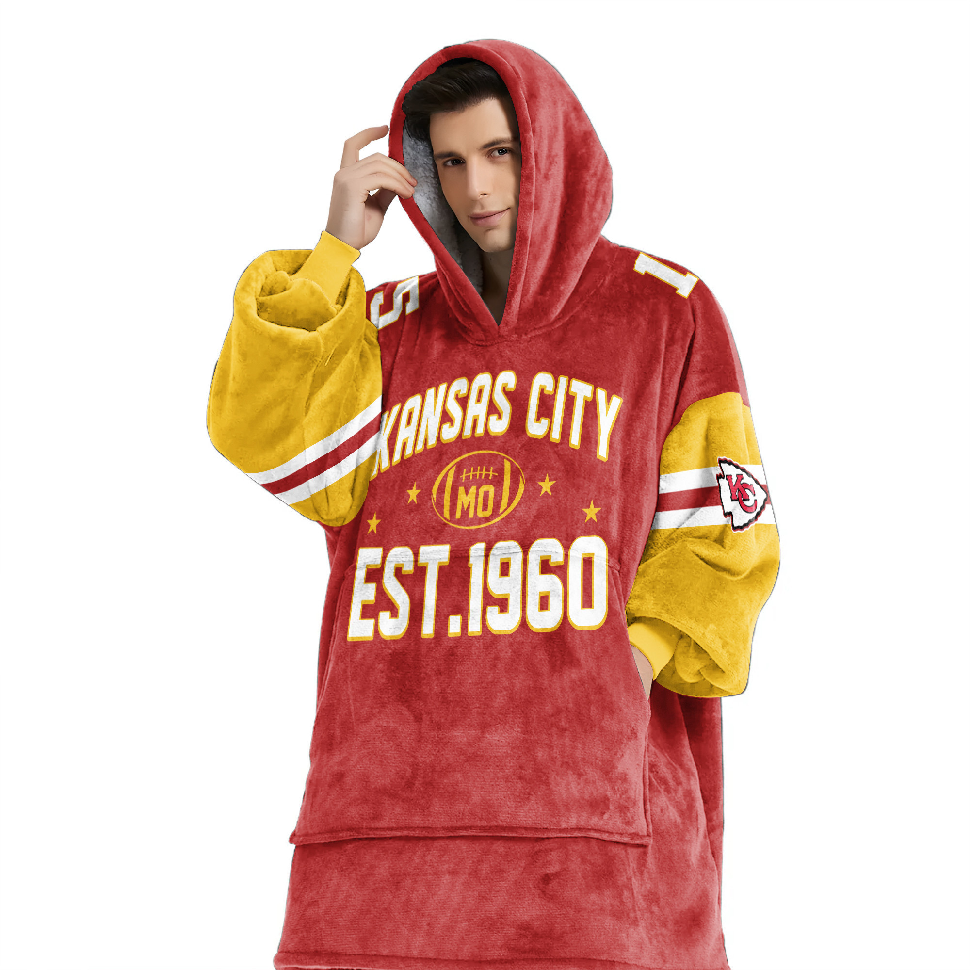 Adult PM 15 Kansas City Football Unisex Blanket Hoodie