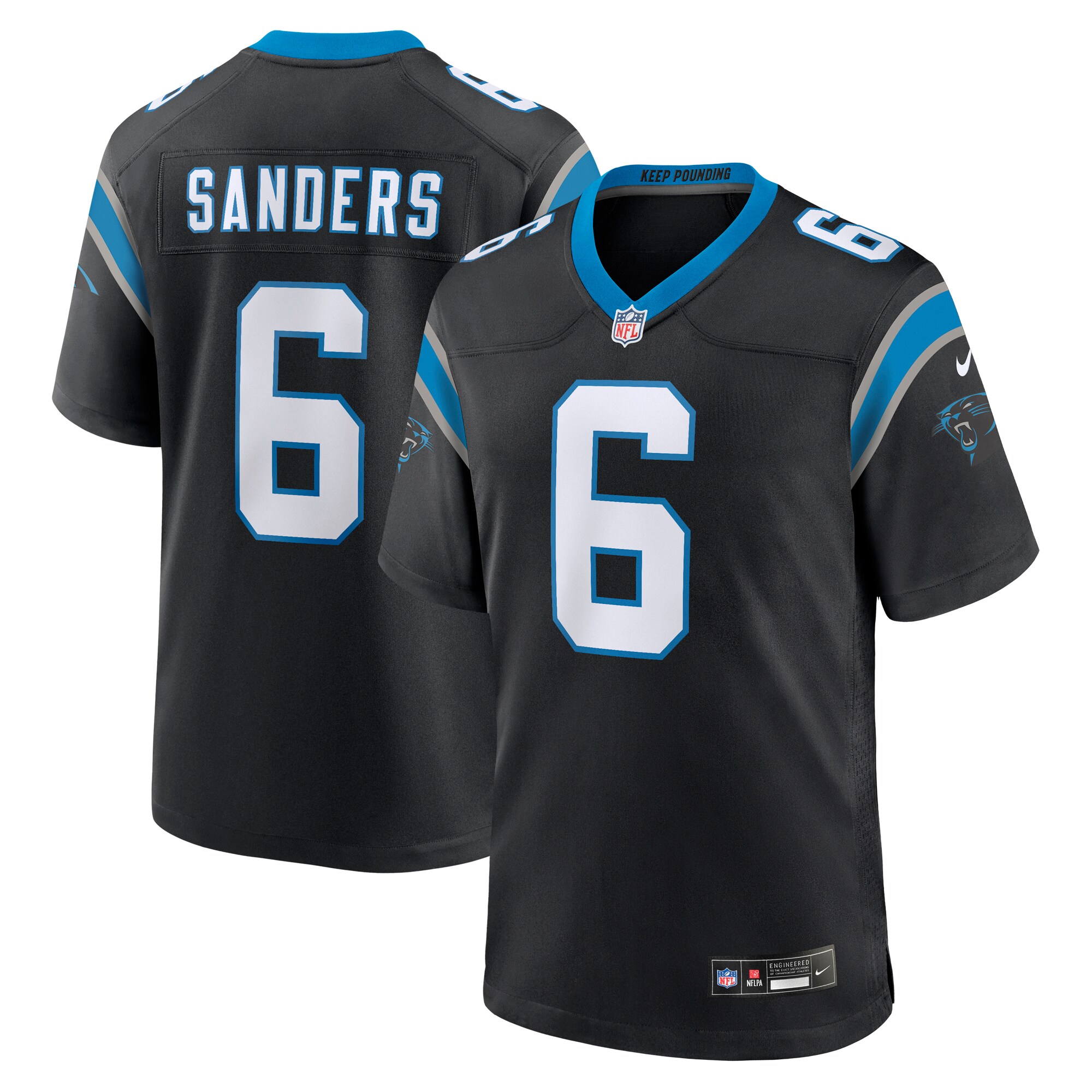 Miles Sanders Carolina Panthers Team Game Jersey - Black
