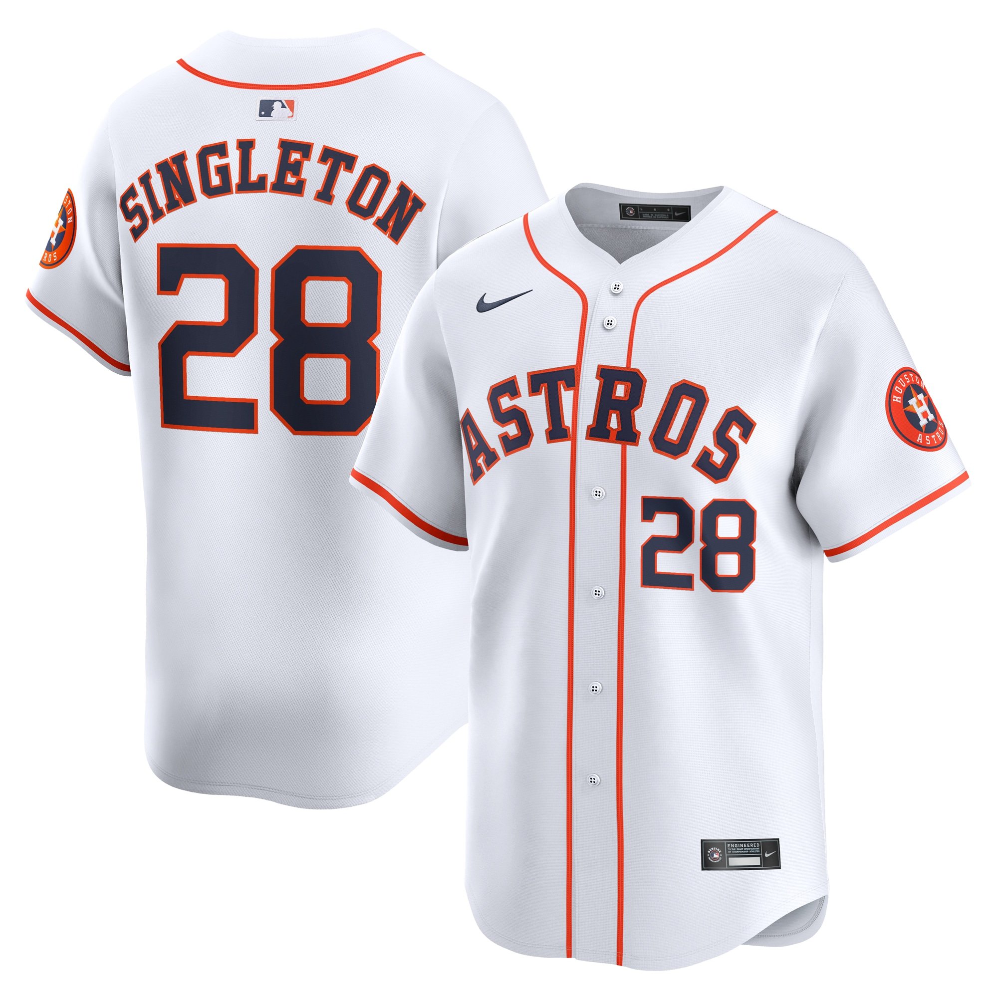 Men's Houston Astros Jon Singleton  White Home Limited Player Jersey