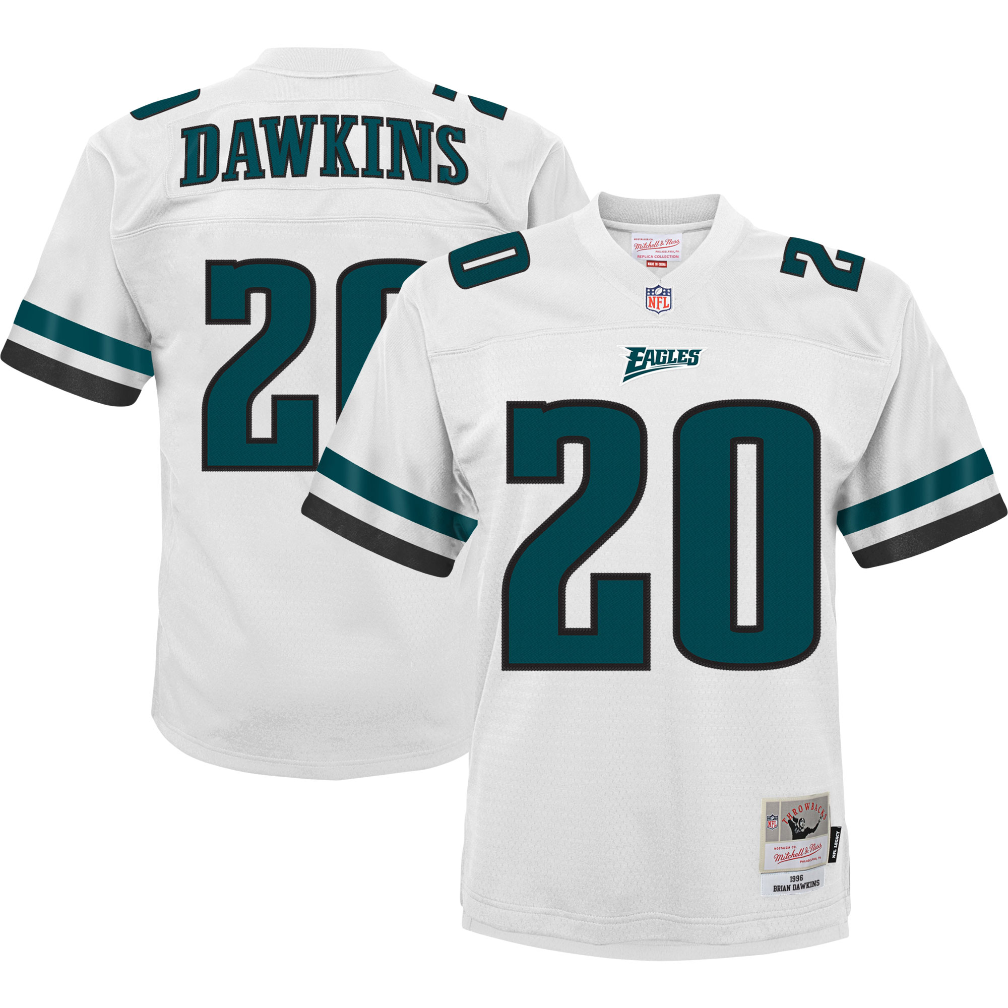 Brian Dawkins Philadelphia Eagles #20 Youth 2004 Retired Player Legacy Jersey - White