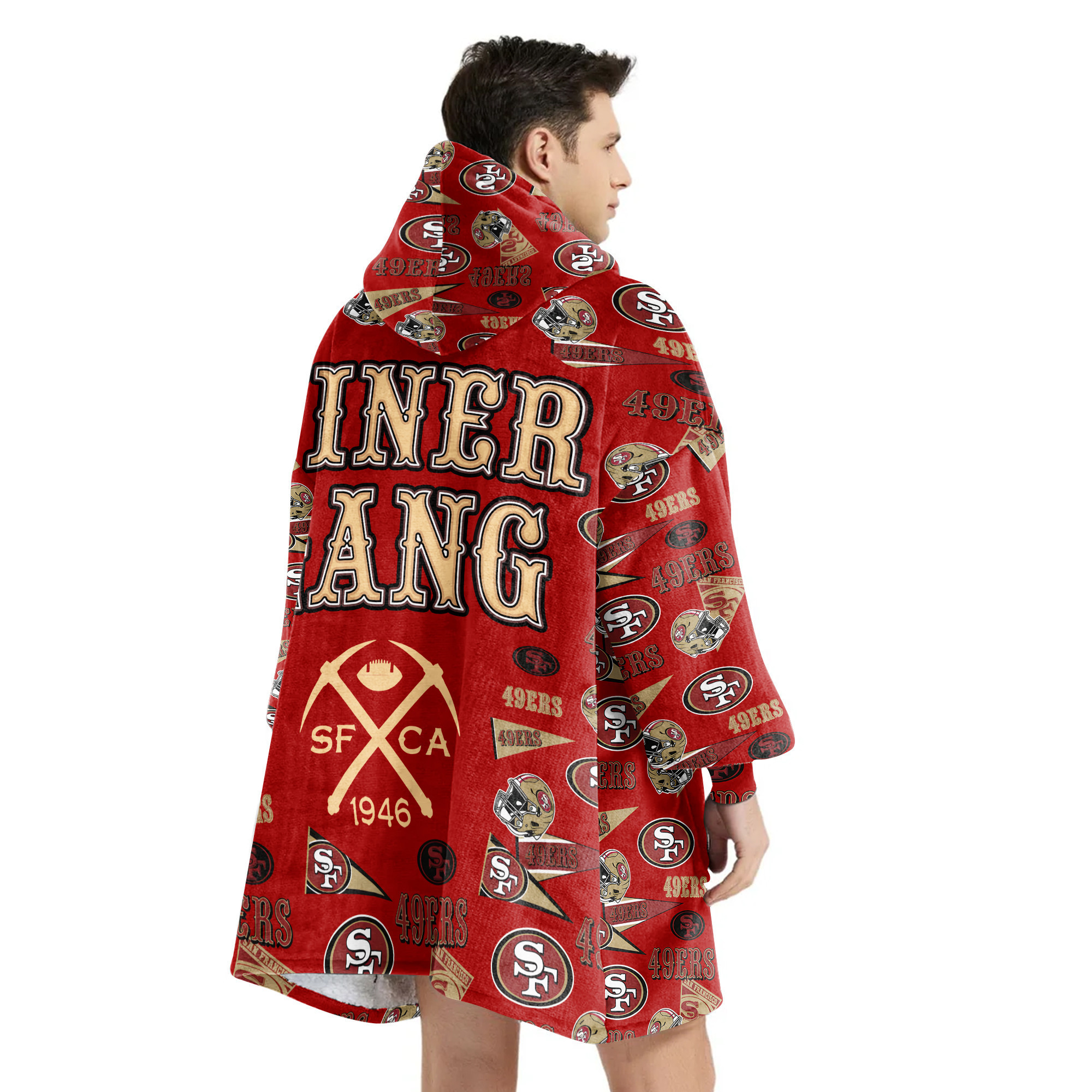 Adult San Francisco 49ers Football Unisex Blanket Hoodie