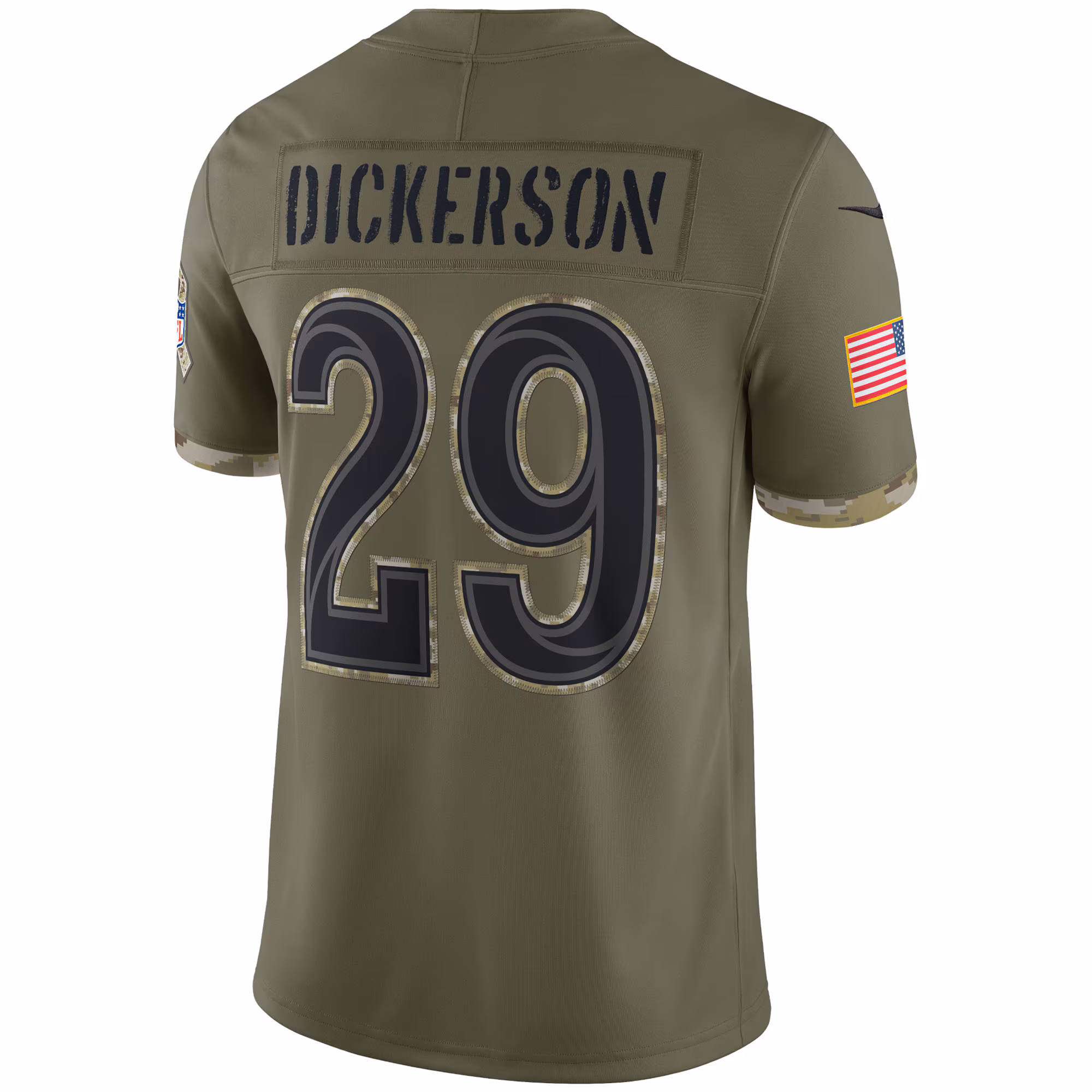 Eric Dickerson Los Angeles Rams Salute To Service Retired Player Limited Jersey - Olive