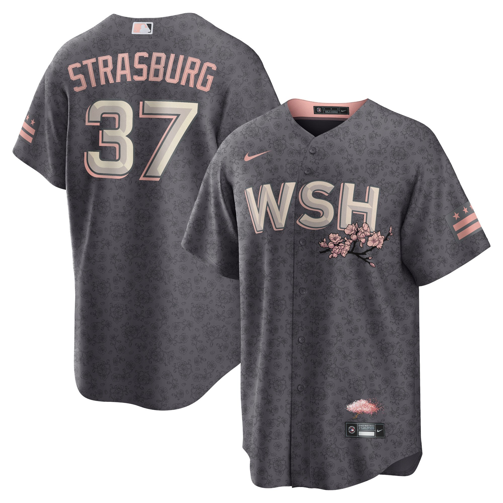 Men's Washington Nationals Stephen Strasburg  Charcoal City Connect Replica Player Jersey