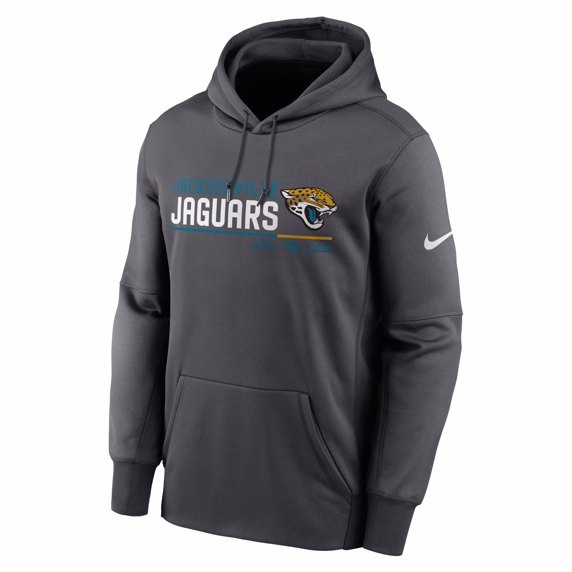 Jacksonville Jaguars Prime Logo Name Split Pullover Hoodie - Anthracite
